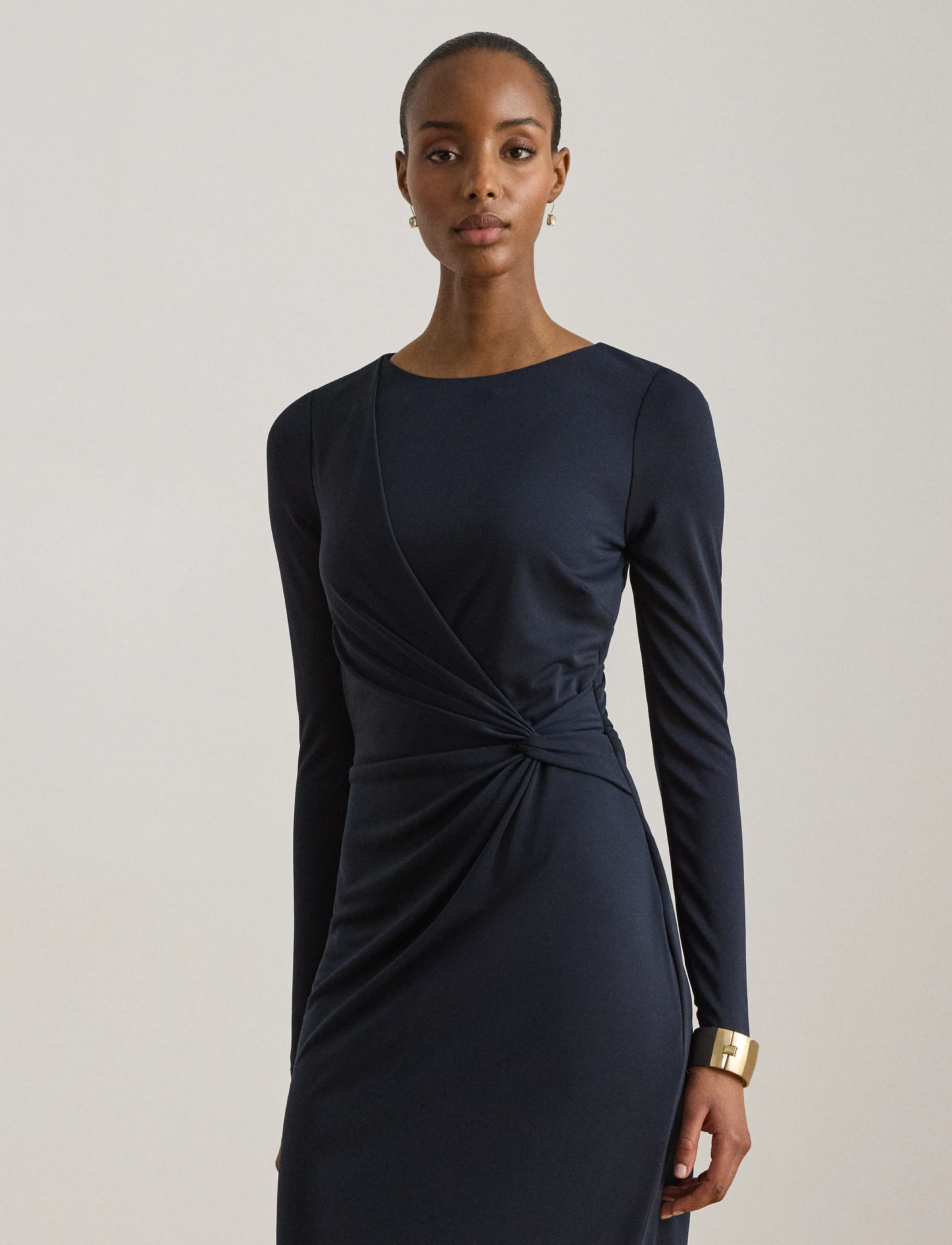Lauren Ralph Lauren - STR MATTE JERSEY-R-KNT-DRESSES - knitted dresses - lauren navy - 3