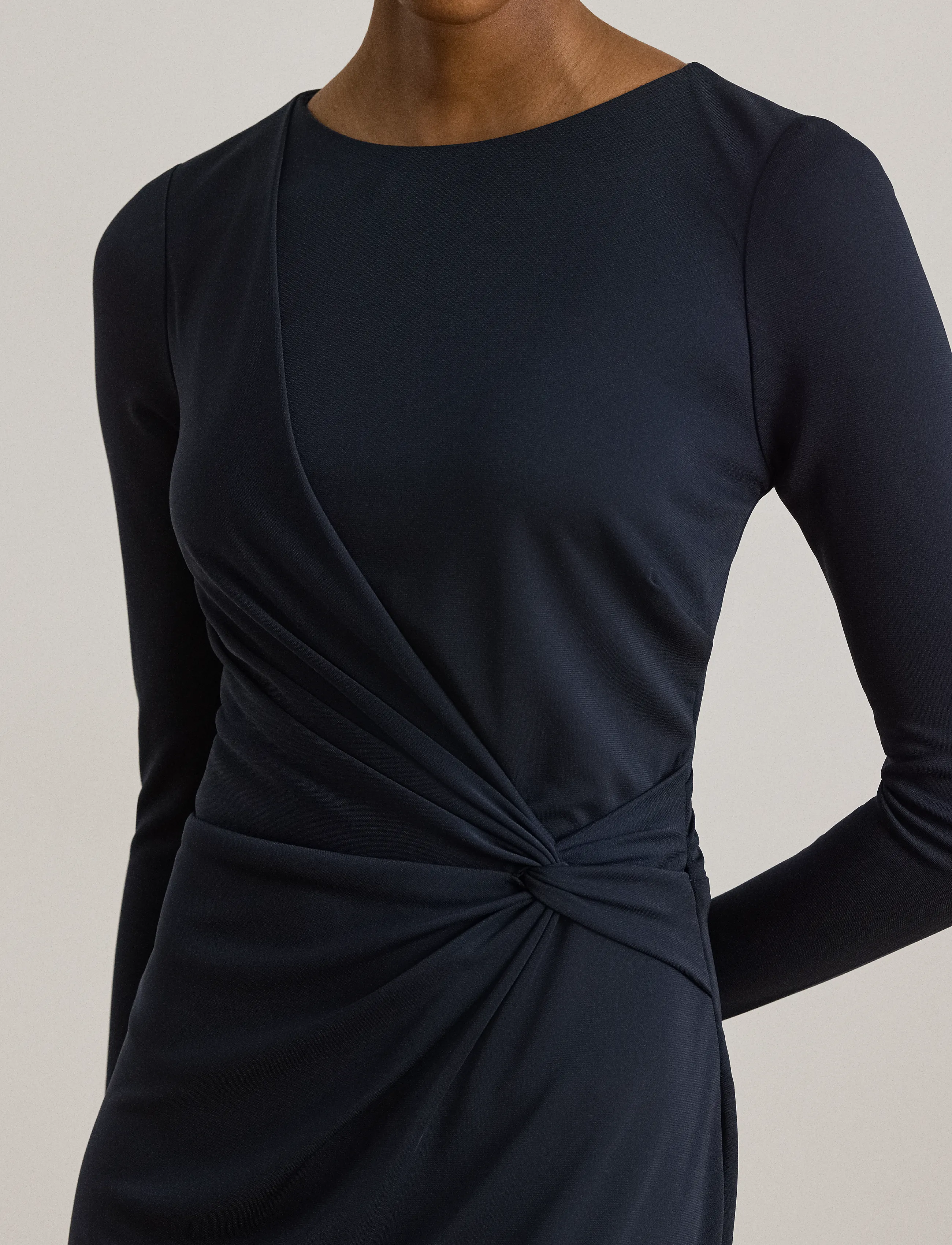 Lauren Ralph Lauren - STR MATTE JERSEY-R-KNT-DRESSES - knitted dresses - lauren navy - 4