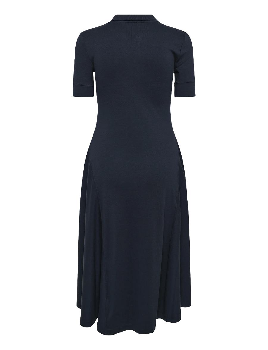 Lauren Ralph Lauren - Rib-Knit Elbow-Sleeve Polo Dress - skjortekjoler - lauren navy - 2