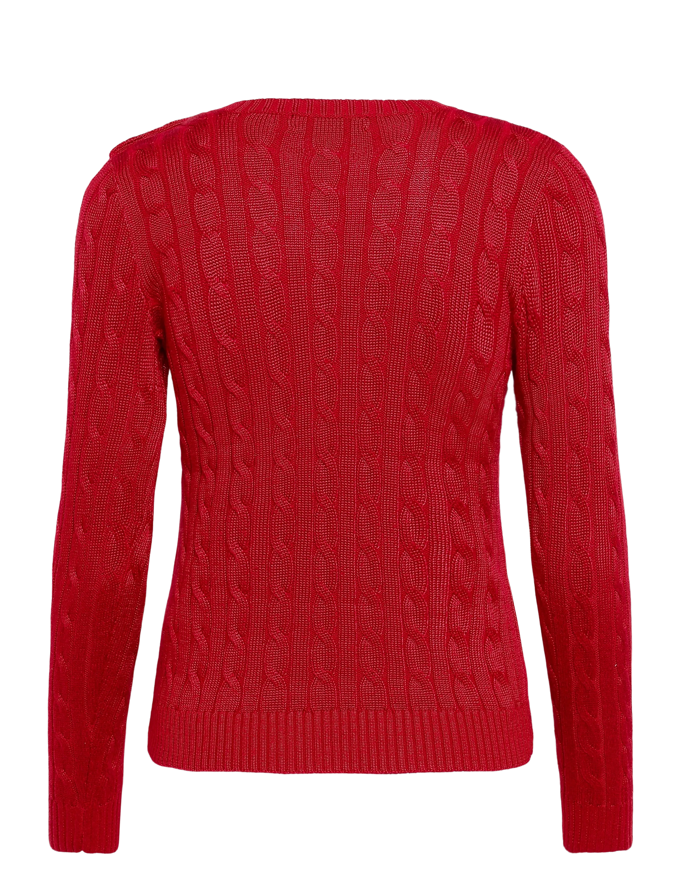 Lauren Ralph Lauren - Button-Trim Cable-Knit Sweater - striktrøjer - ralph red - 3