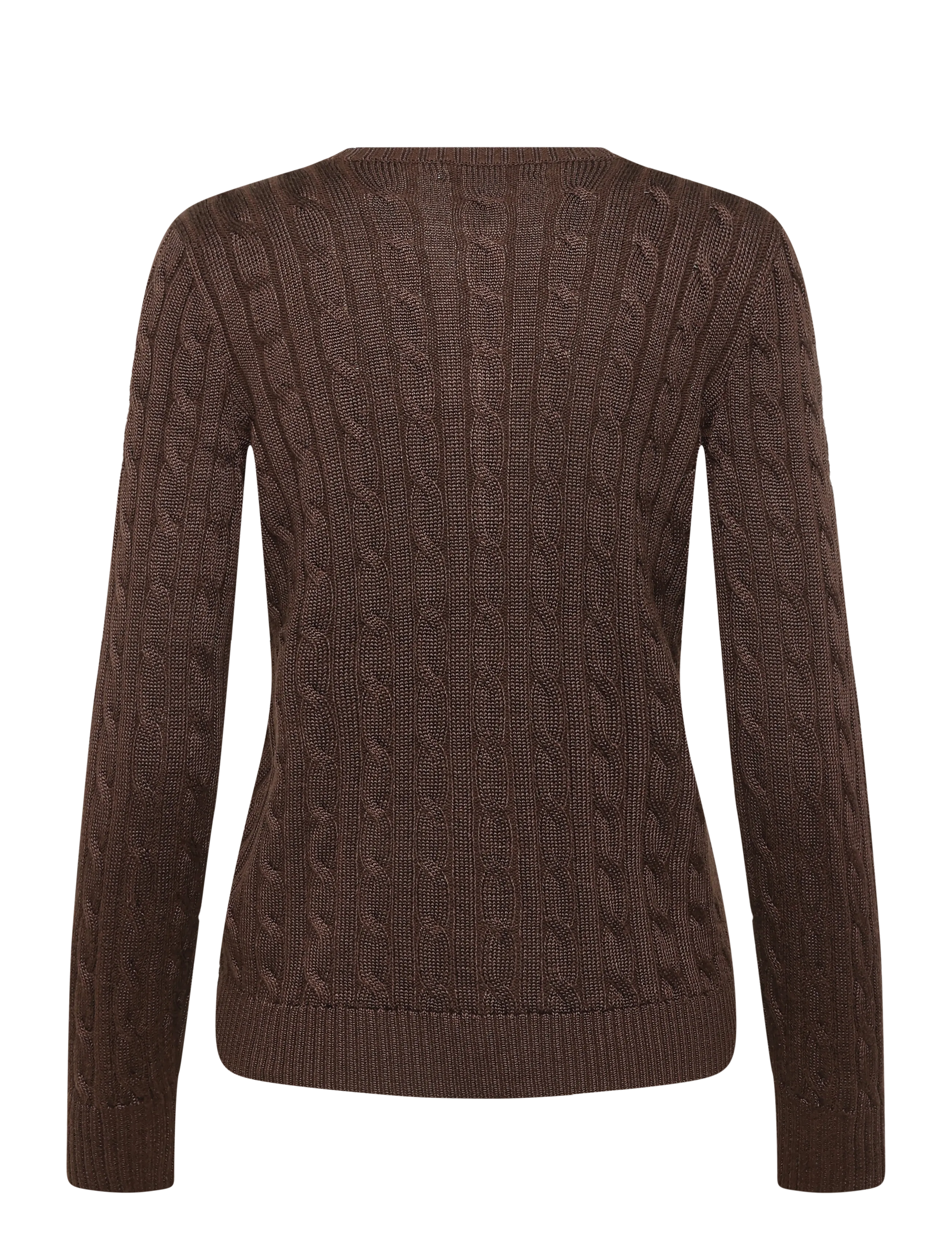 Lauren Ralph Lauren - Cable-Knit Cotton-Blend Cardigan - kardiganid - circuit brown - 3