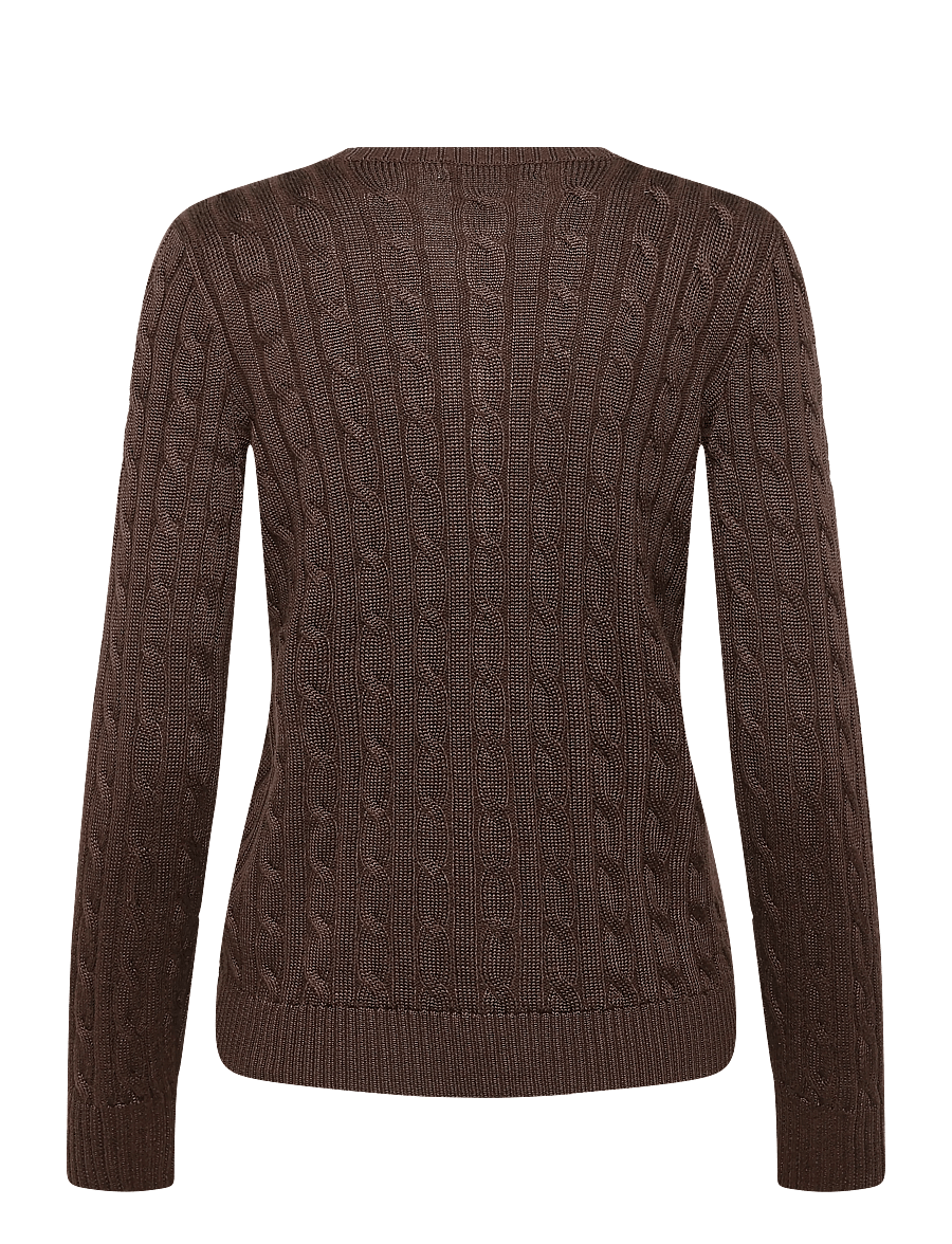 Lauren Ralph Lauren - Cable-Knit Cotton-Blend Cardigan - kardiganid - circuit brown - 3