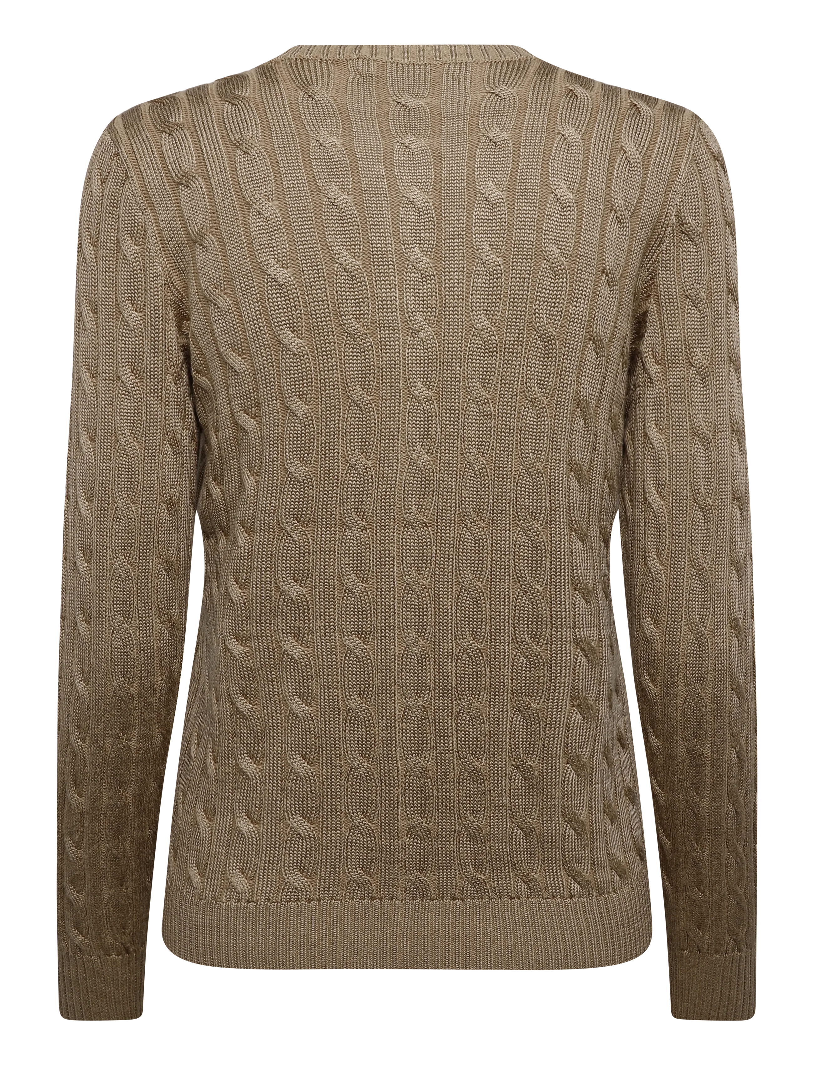 Lauren Ralph Lauren - Cable-Knit Cotton-Blend Cardigan - kardiganid - lauren camel - 2