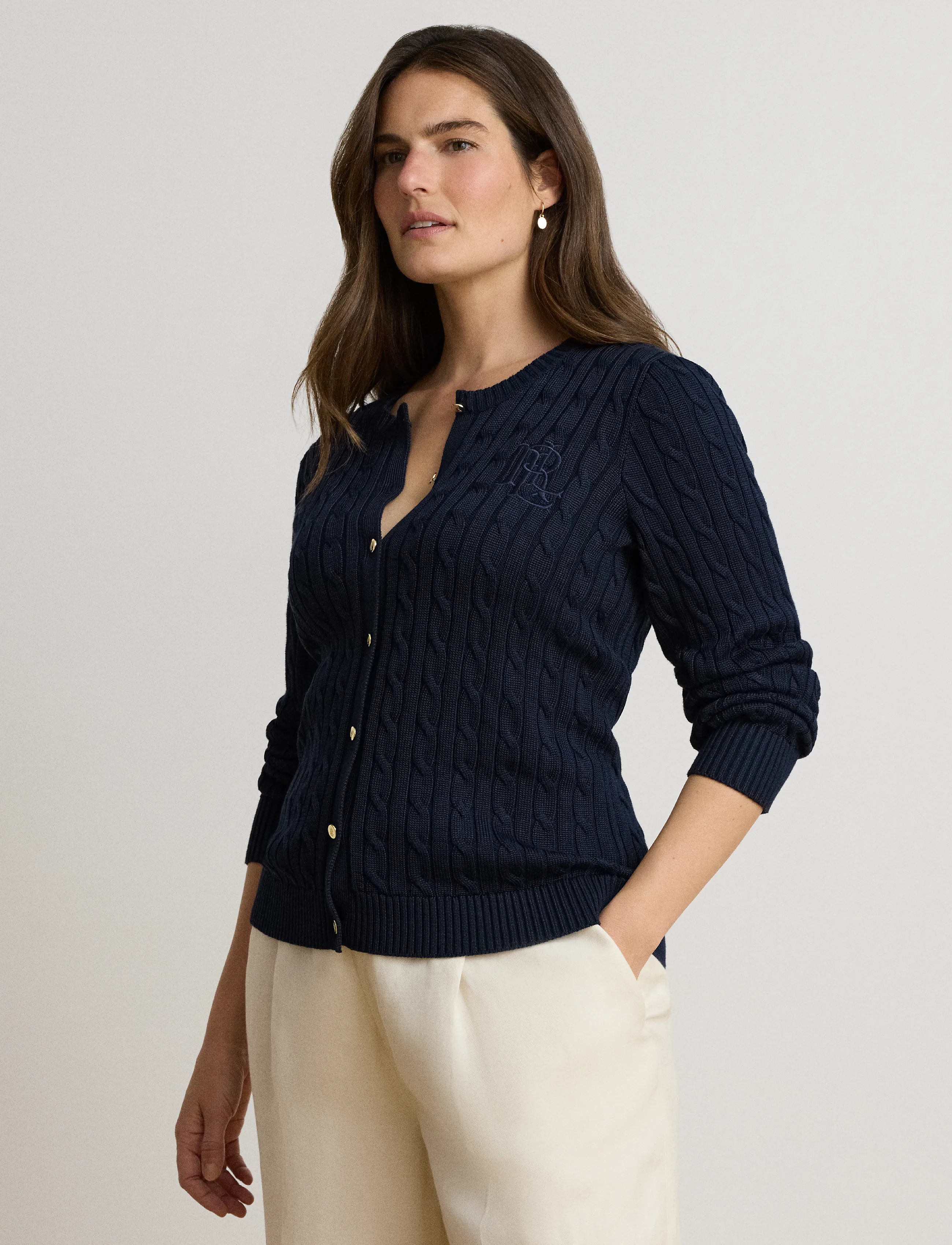 Cable-Knit Cotton-Blend Cardigan 5