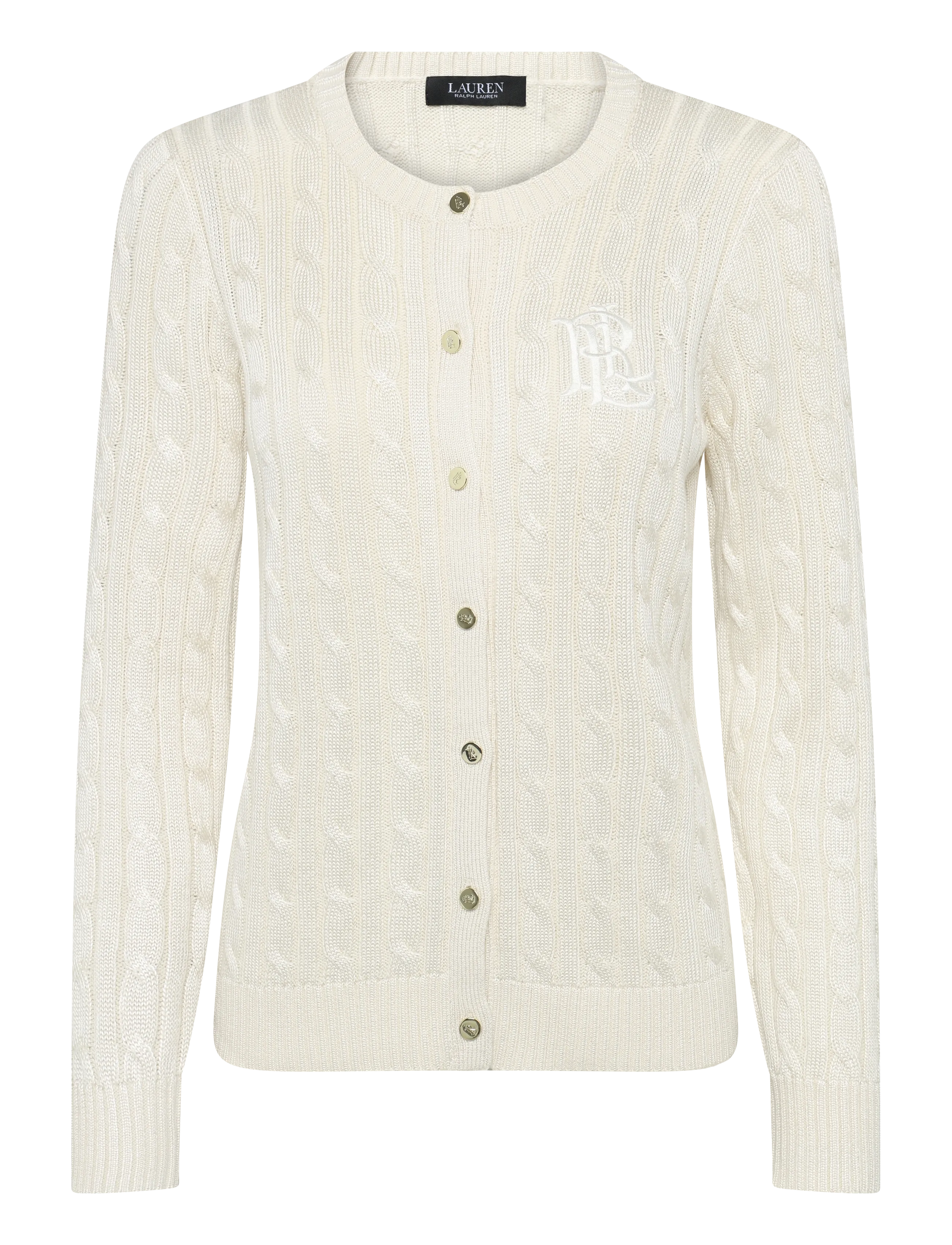 Lauren Ralph Lauren Cable-Knit Cotton-Blend Cardigan - Strickmode - MASCARPONE CREAM / cream
