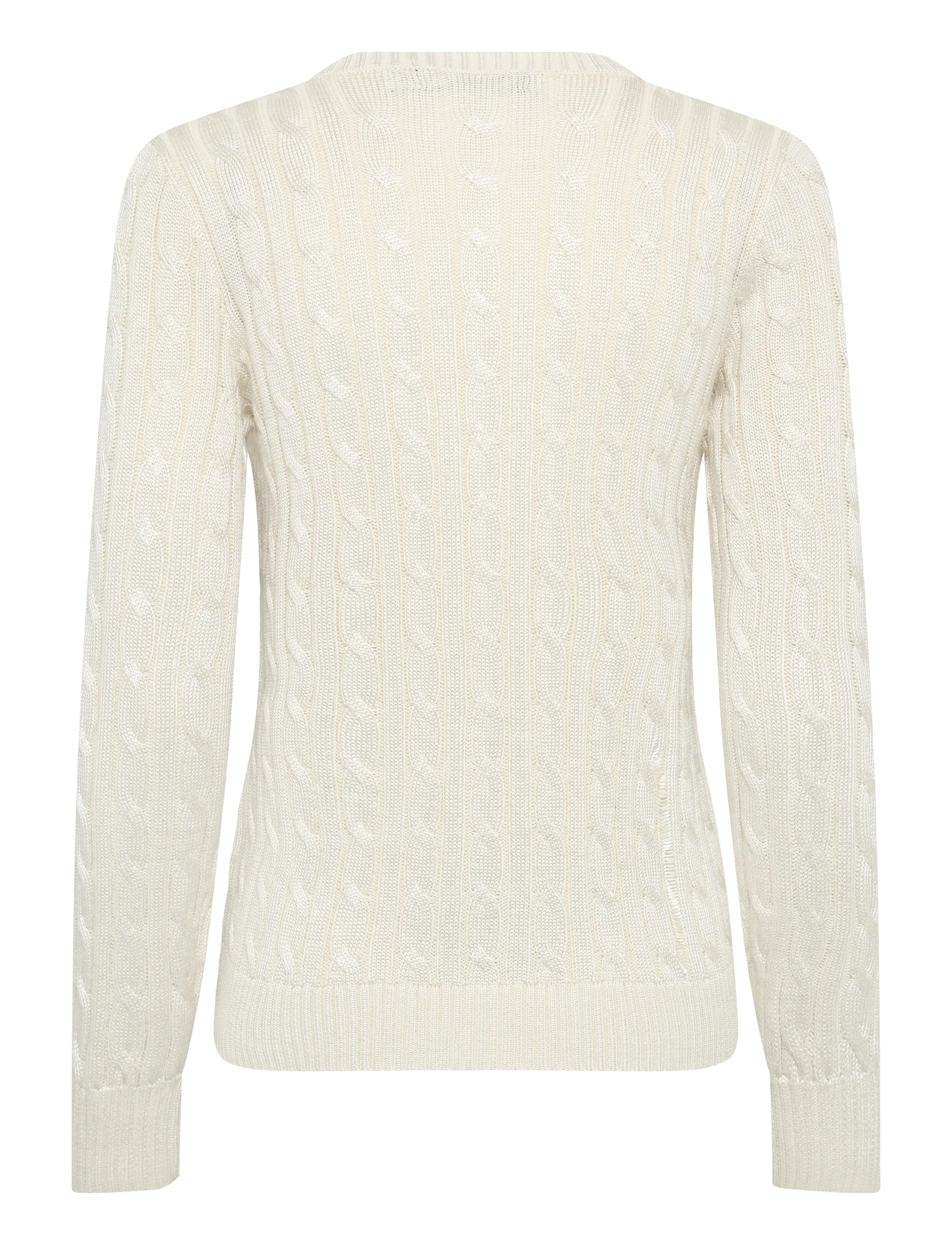 Lauren Ralph Lauren - Cable-Knit Cotton-Blend Cardigan - strickjacken - mascarpone cream - 2
