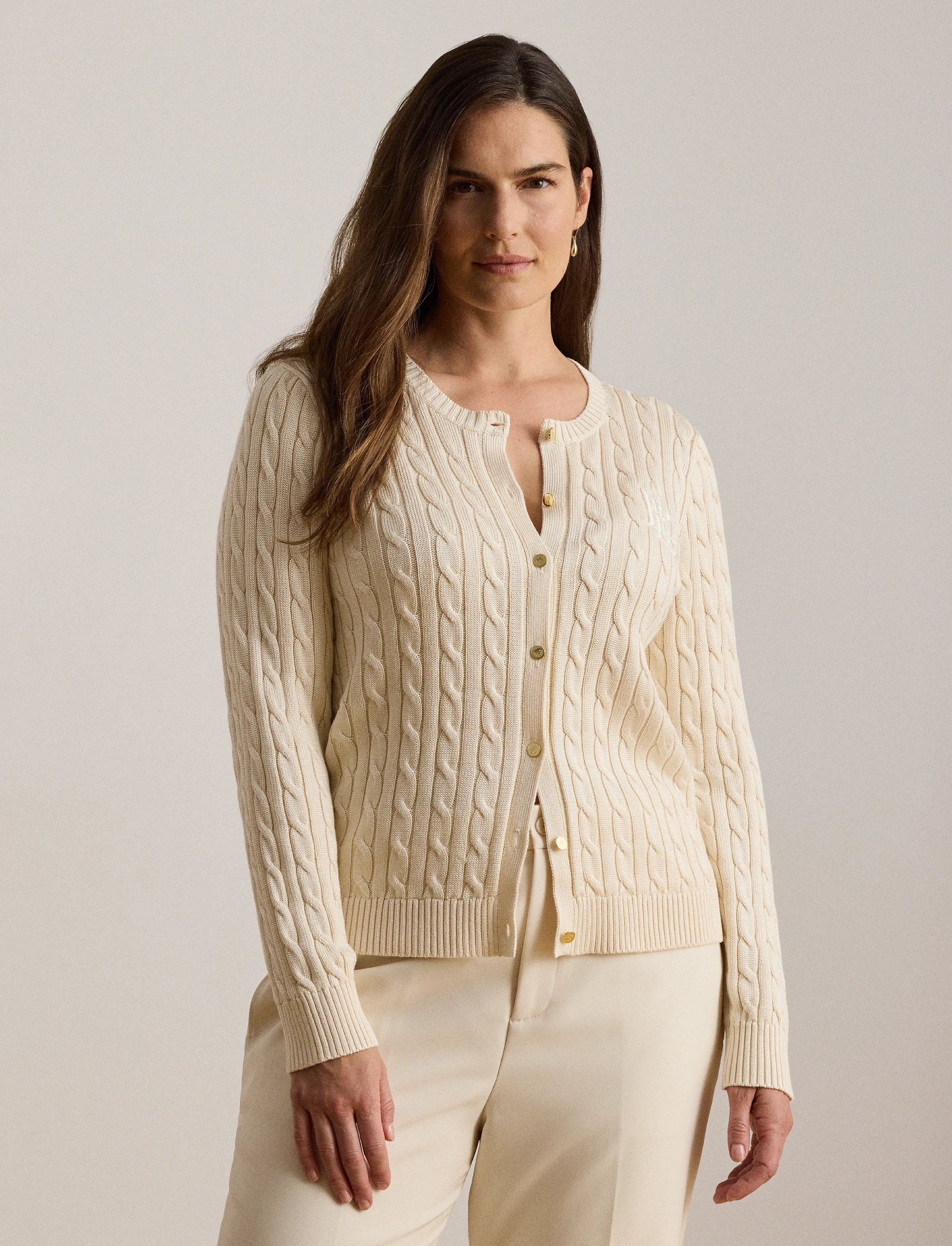 Lauren Ralph Lauren Cable-Knit Cotton-Blend Cardigan dam – bild 8