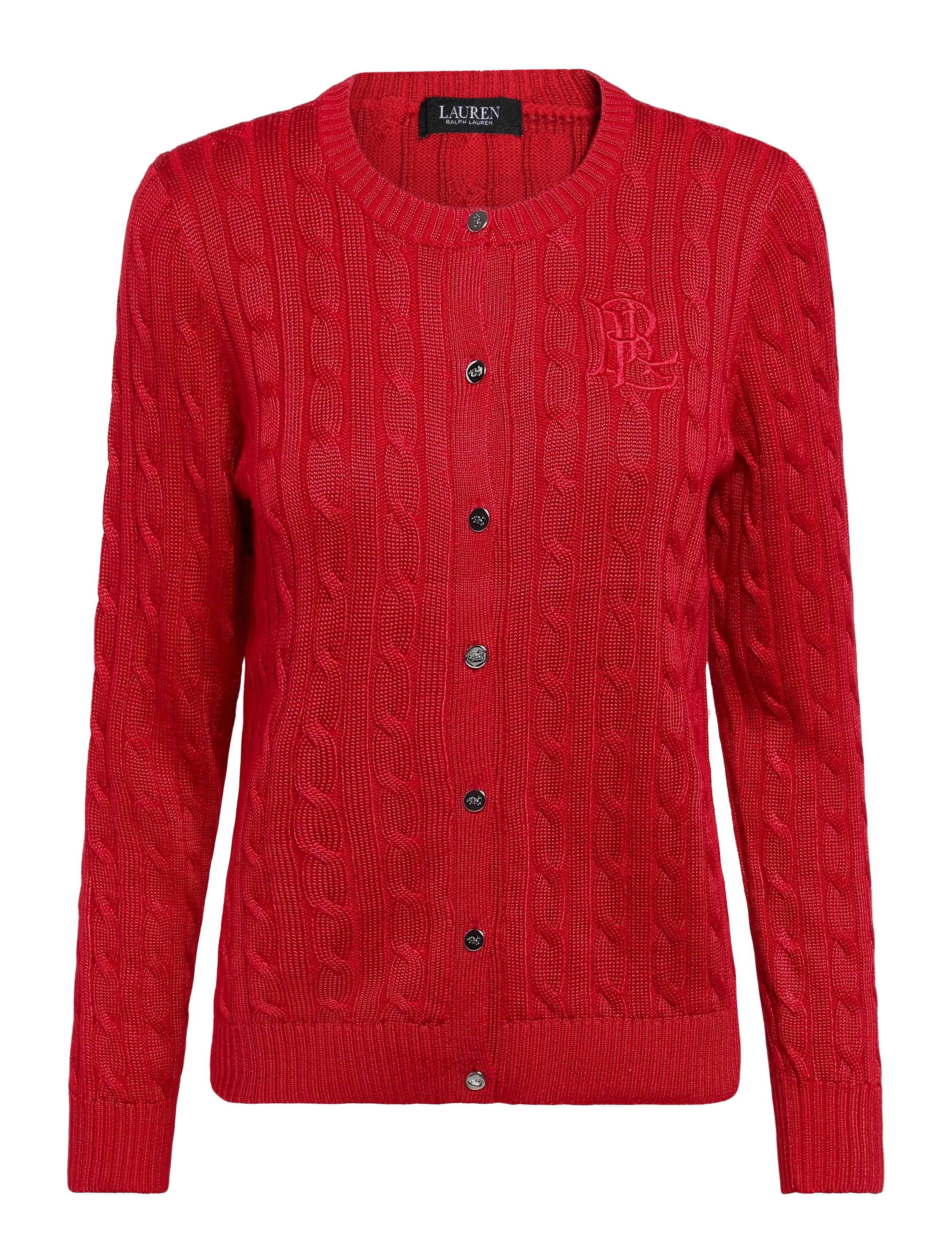 Lauren Ralph Lauren Cable-Knit Cotton-Blend Cardigan - Riided - RALPH RED / red