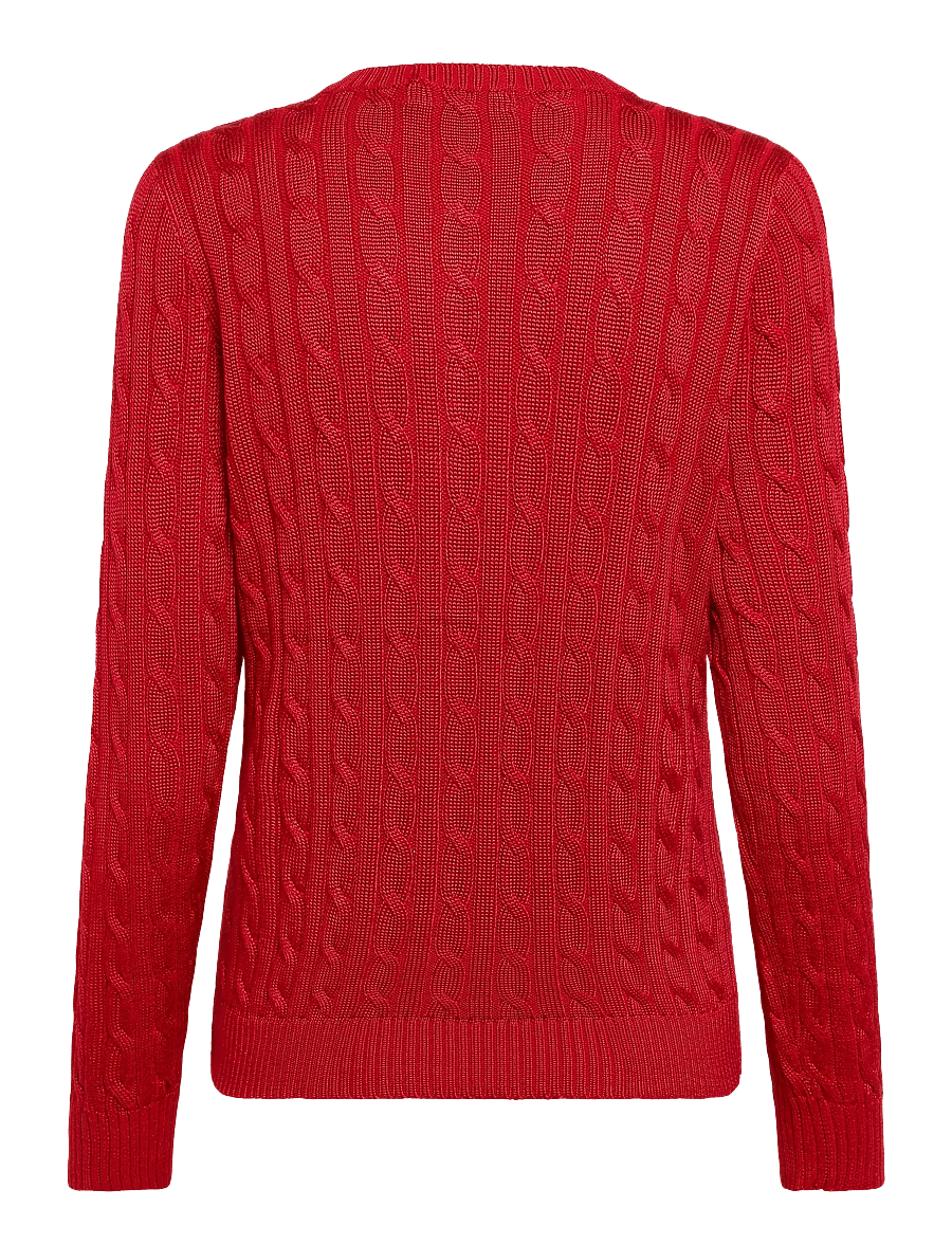 Lauren Ralph Lauren - Cable-Knit Cotton-Blend Cardigan - kardiganid - ralph red - 3
