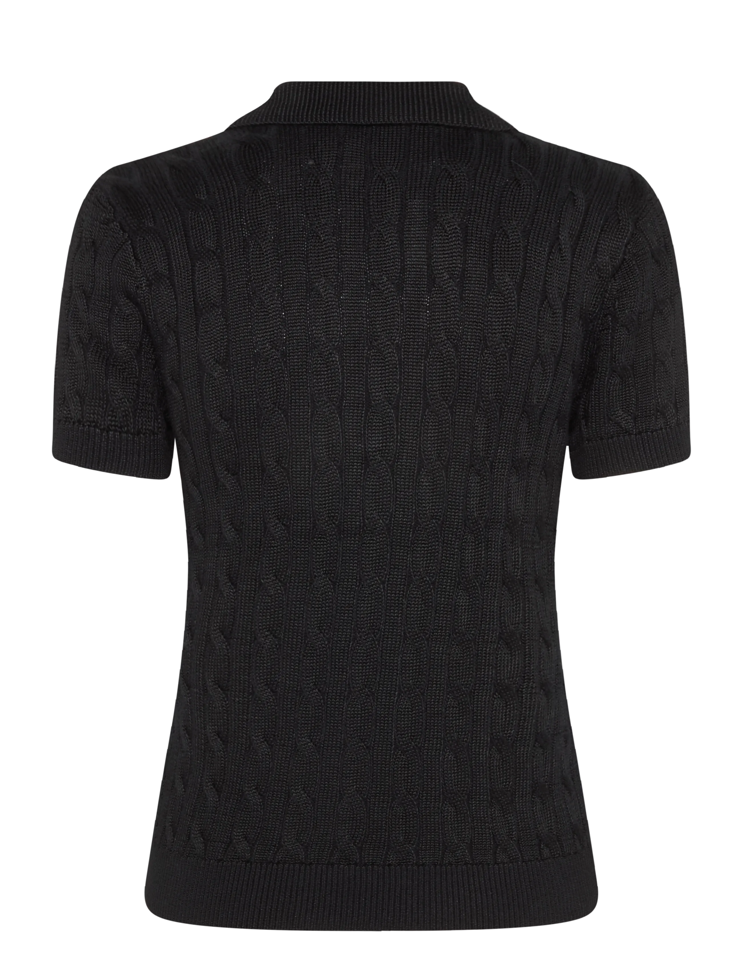 Lauren Ralph Lauren - Kabelstickad kortärmad tröja - stickade tröjor - black - 3
