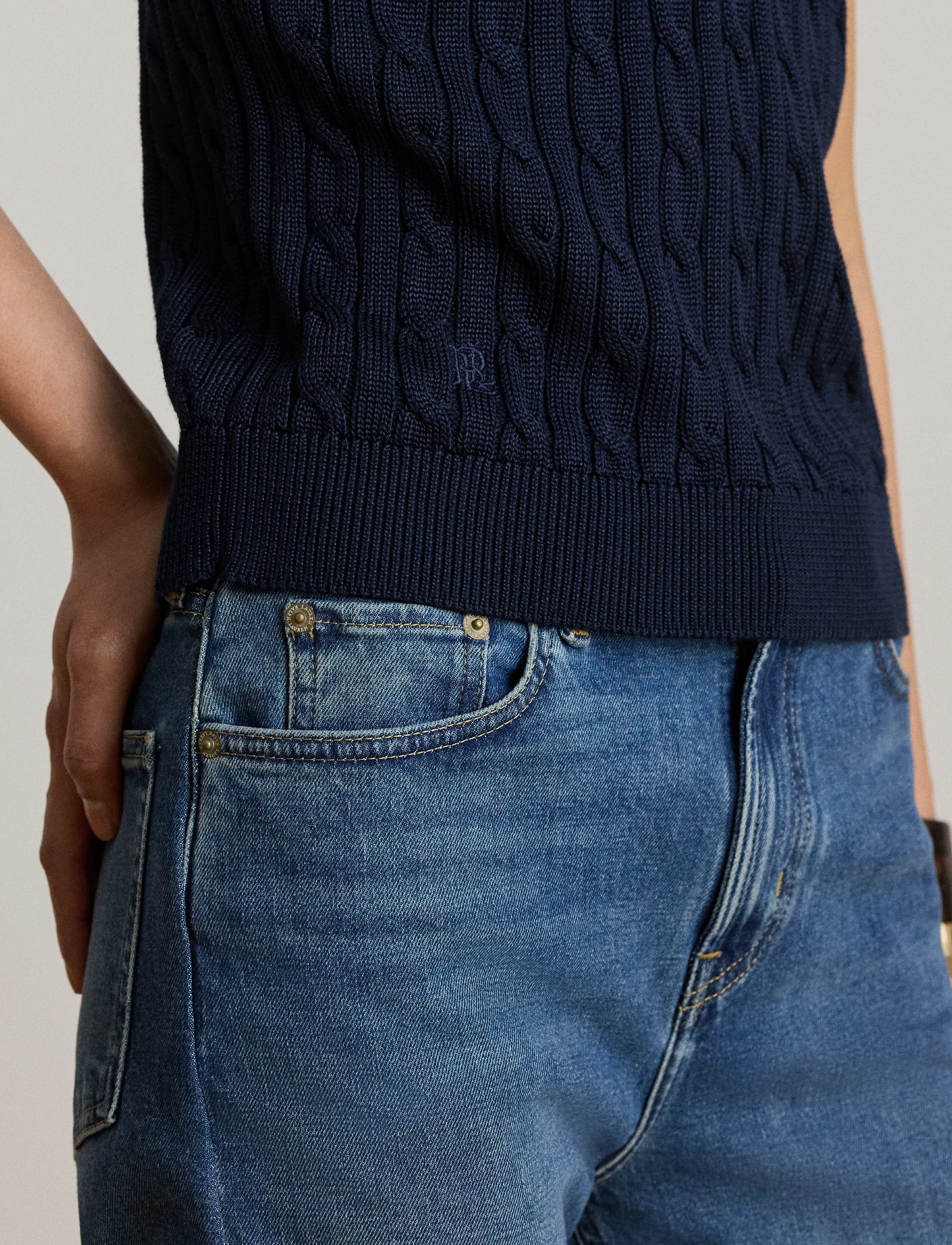 Lauren Ralph Lauren Cable Cotton-Blend Short-Sleeve Sweater stickade tröjor dam – bild 8