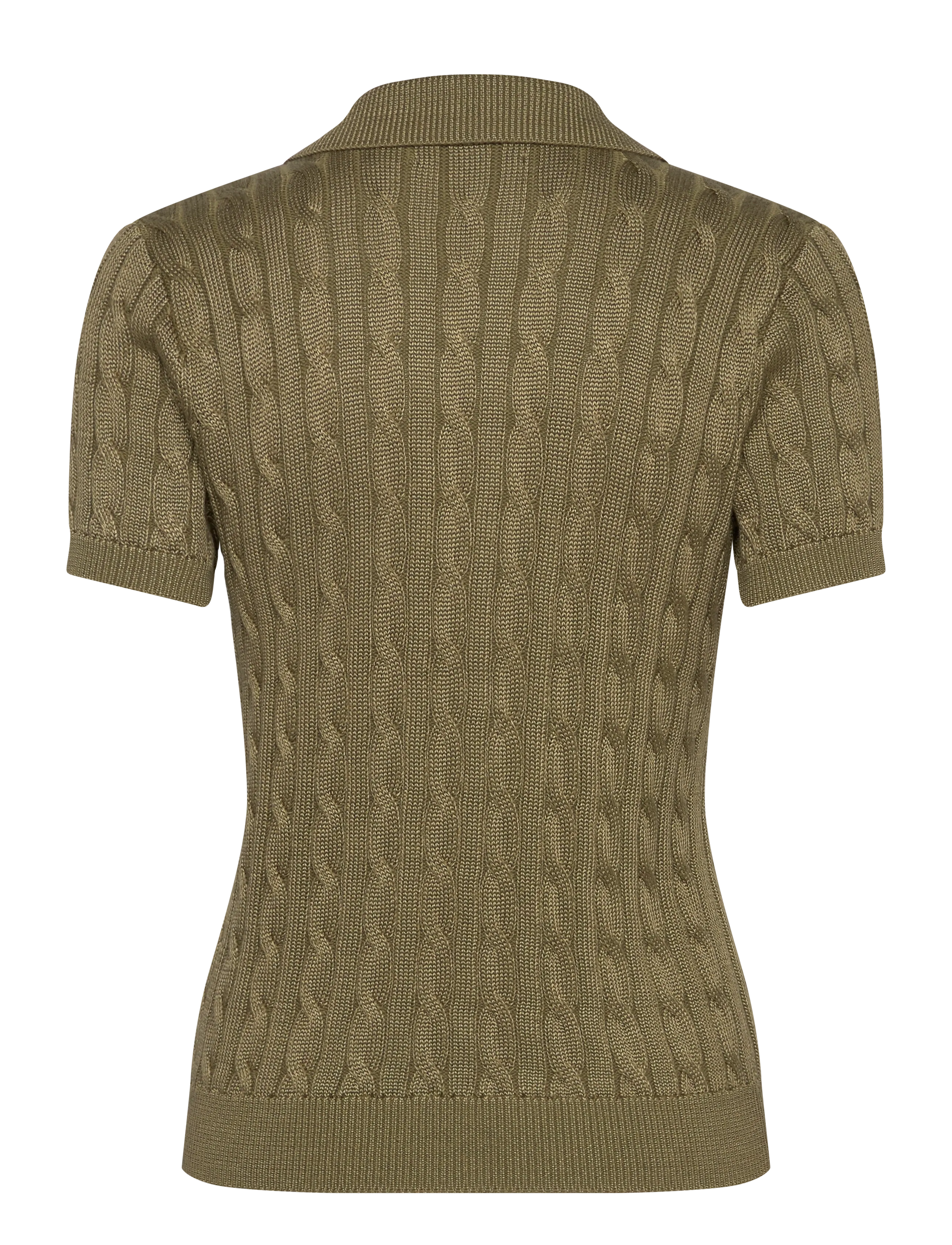 Cable Cotton-Blend Short-Sleeve Sweater 2