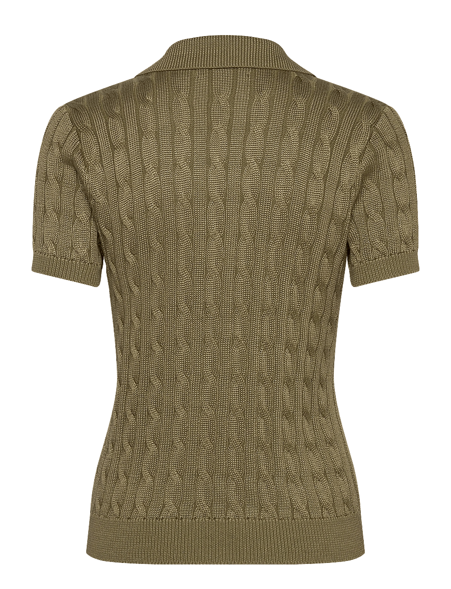Lauren Ralph Lauren - Cable Cotton-Blend Short-Sleeve Sweater - pullover - light agave - 1
