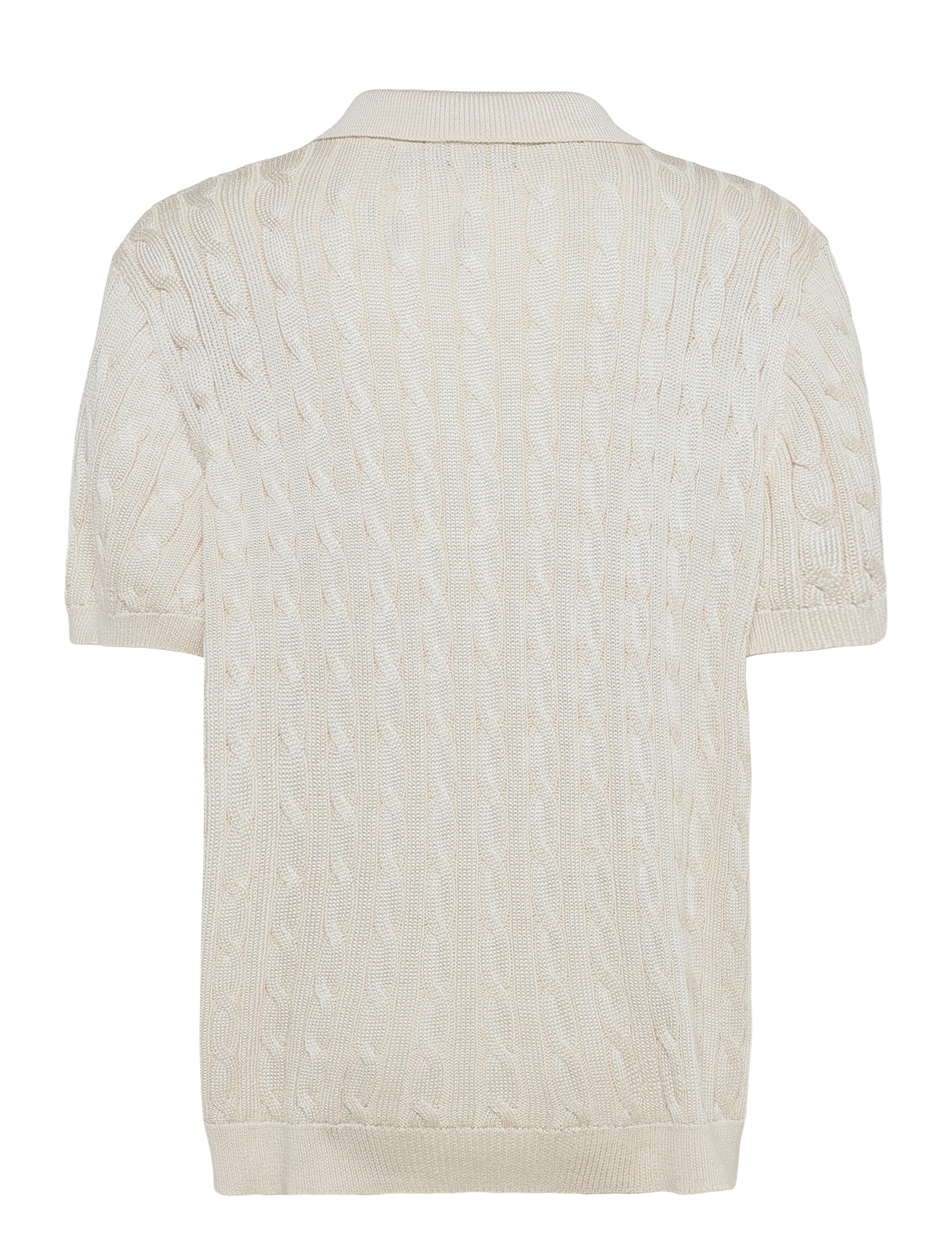 Lauren Ralph Lauren - Cable Cotton-Blend Short-Sleeve Sweater - striktrøjer - mascarpone cream - 2