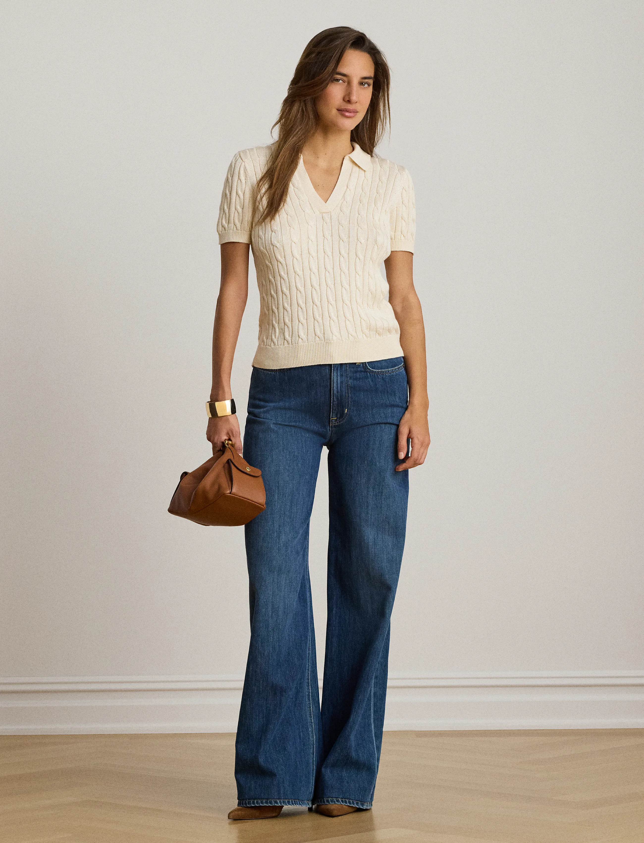 Lauren Ralph Lauren Cable Cotton-Blend Short-Sleeve Sweater stickade tröjor dam – bild 7