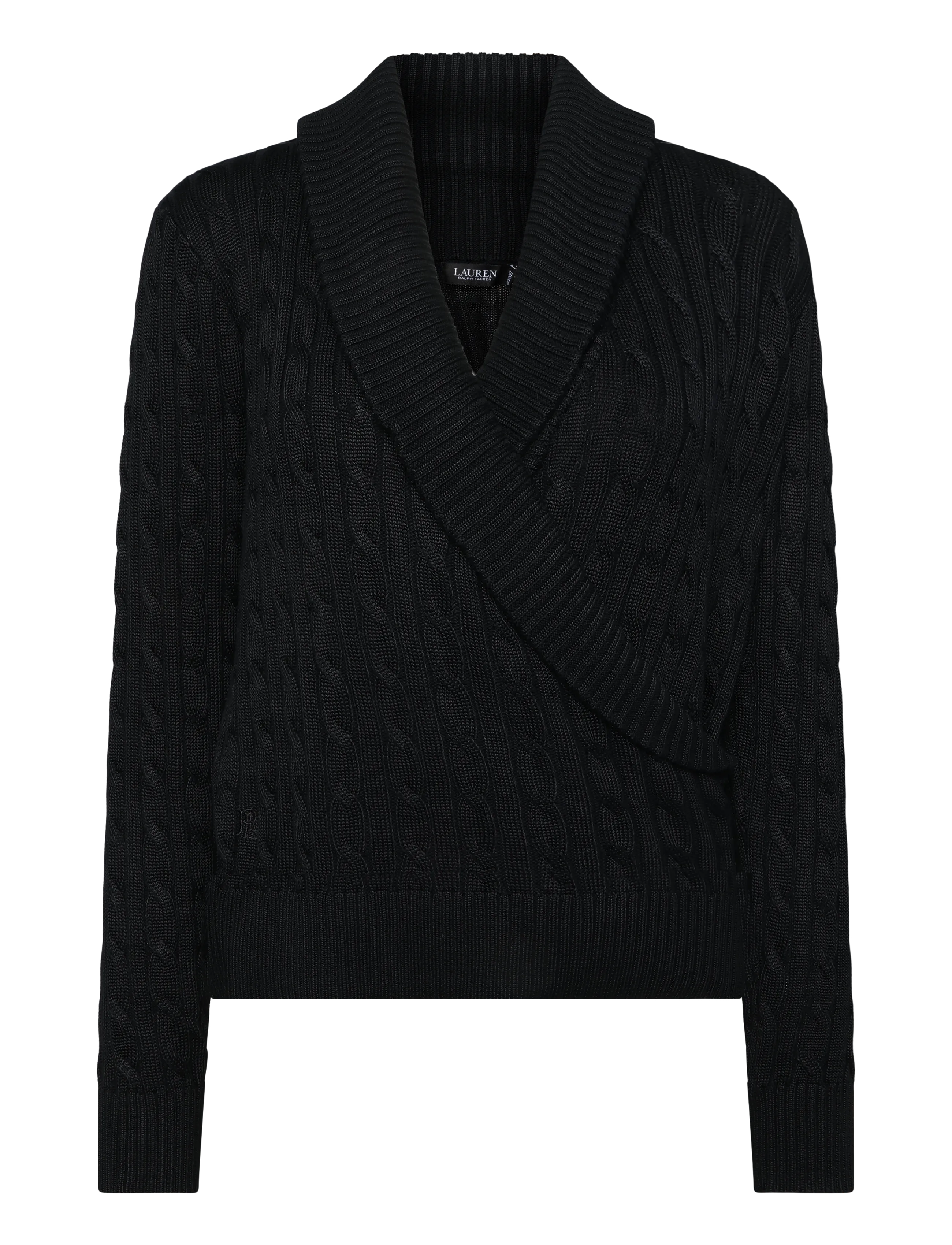 Lauren Ralph Lauren BR RAYON PLTD CTN-SWEATER-PULLOVER - Kleidung - BLACK / black