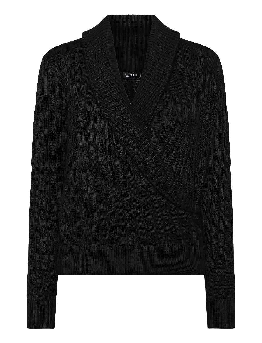 Lauren Ralph Lauren - BR RAYON PLTD CTN-SWEATER-PULLOVER - striktrøjer - black - 2