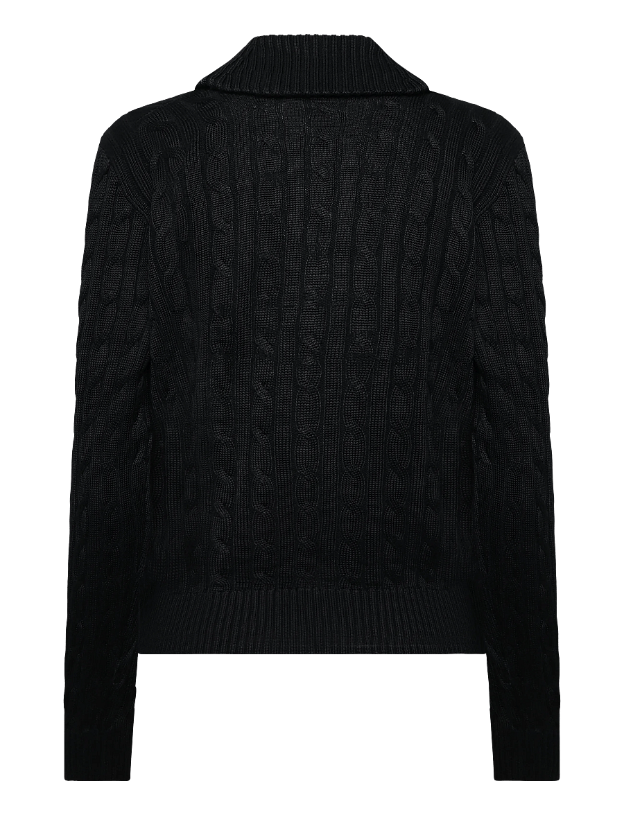 Lauren Ralph Lauren - BR RAYON PLTD CTN-SWEATER-PULLOVER - striktrøjer - black - 3