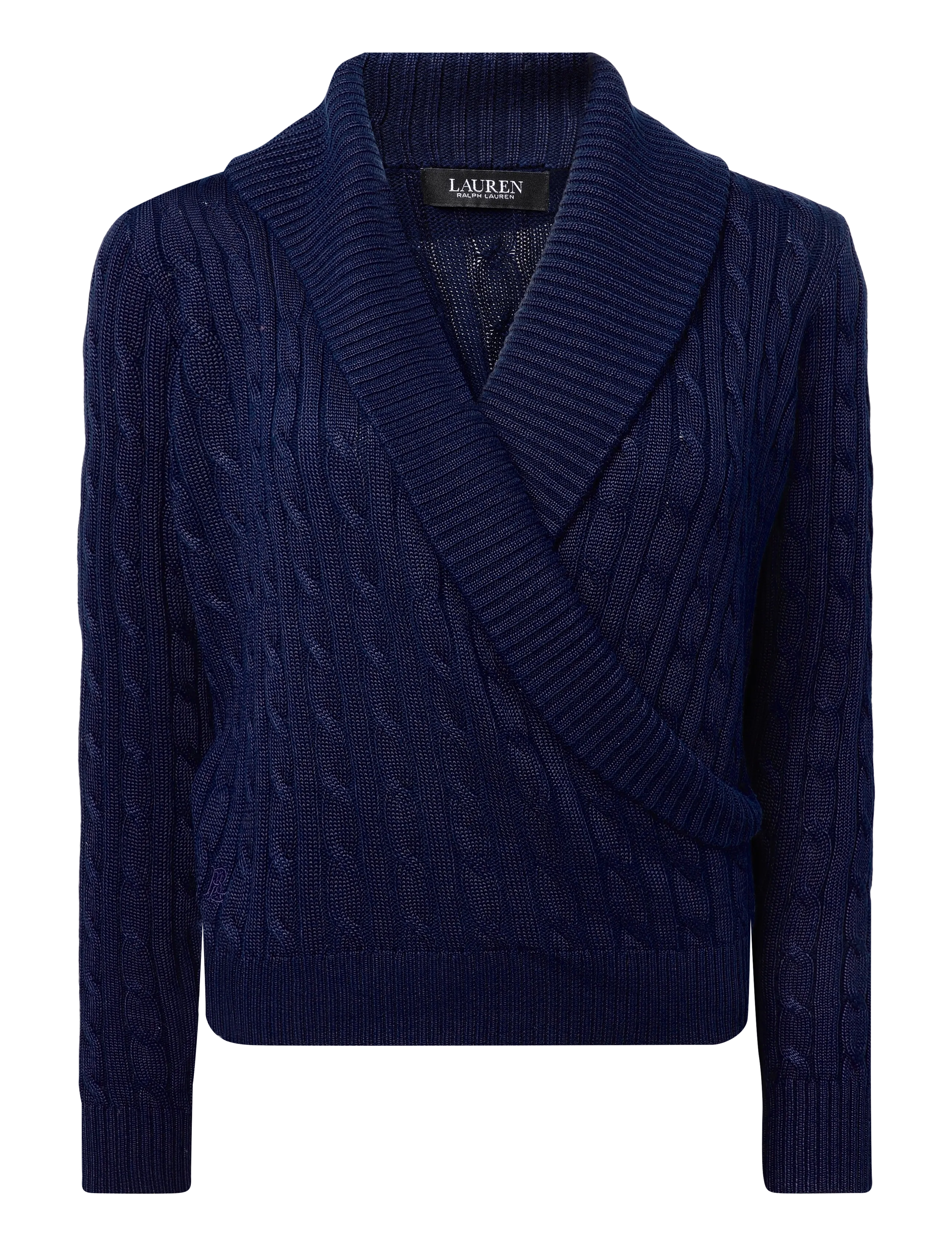 Lauren Ralph Lauren BR RAYON PLTD CTN-SWEATER-PULLOVER - Clothing - LAUREN NAVY / navy