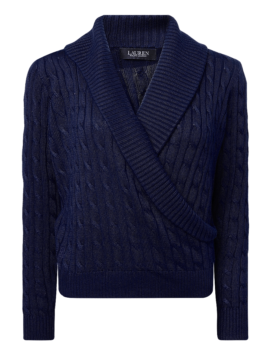 Lauren Ralph Lauren - Cable Cotton-Blend Shawl-Collar Sweater - pullover - lauren navy - 2