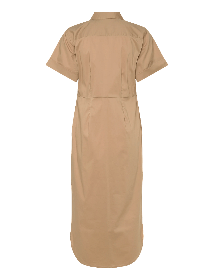 Lauren Ralph Lauren - Twist-Front Cotton-Blend Shirtdress - sommarklänningar - birch tan - 2