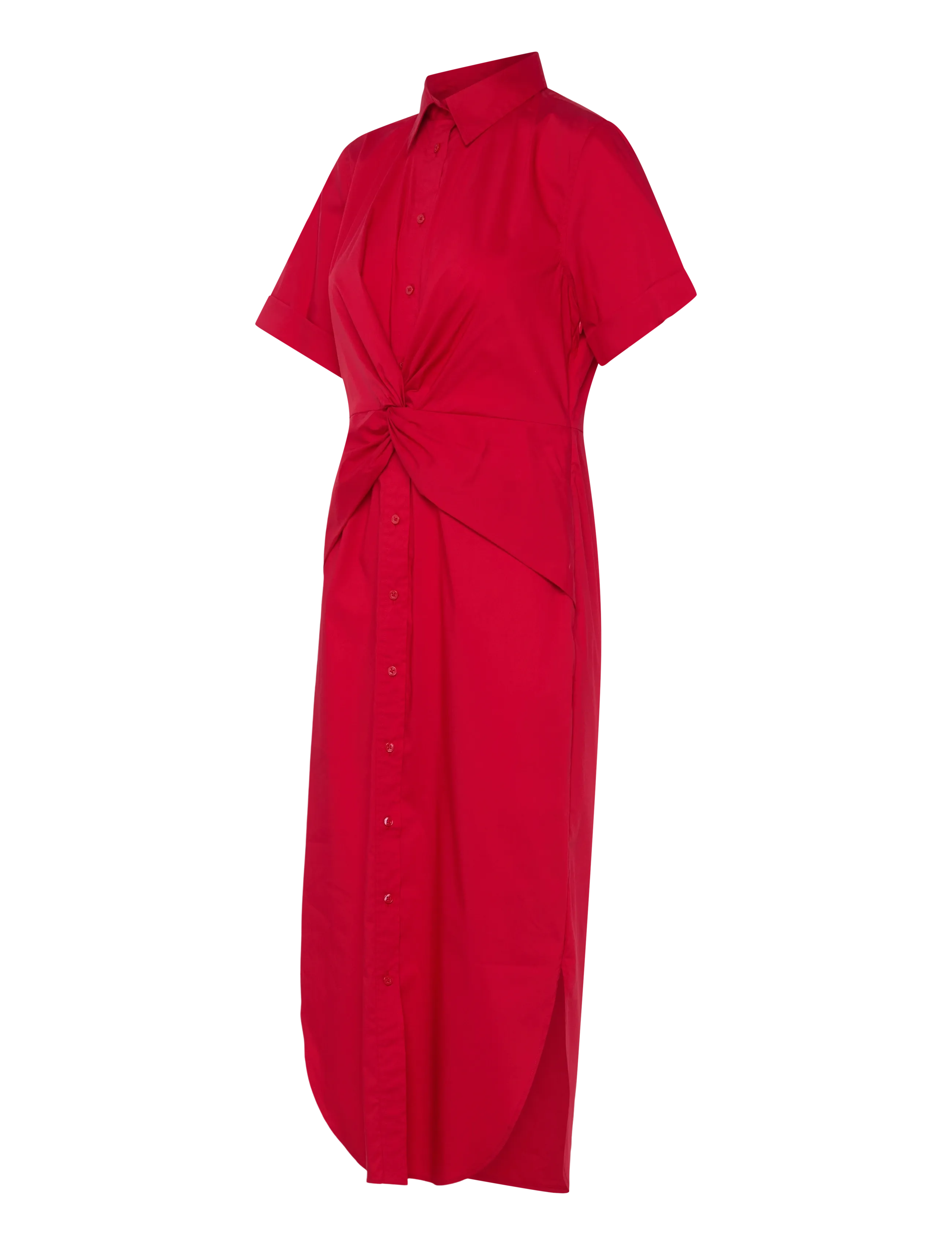 Lauren Ralph Lauren - Twist-Front Cotton-Blend Shirtdress - robes d'été - cruise red - 3