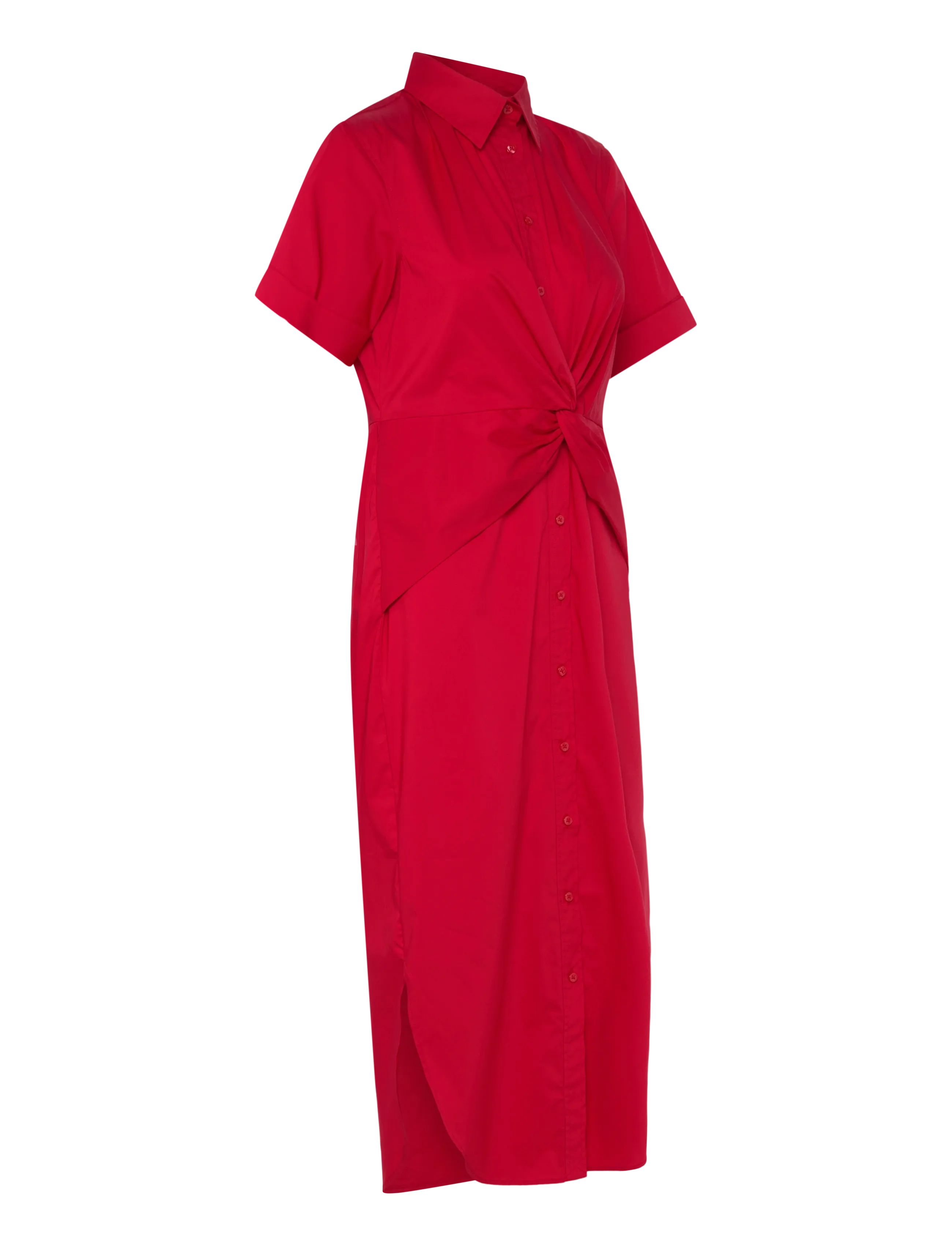 Lauren Ralph Lauren - Twist-Front Cotton-Blend Shirtdress - robes d'été - cruise red - 4