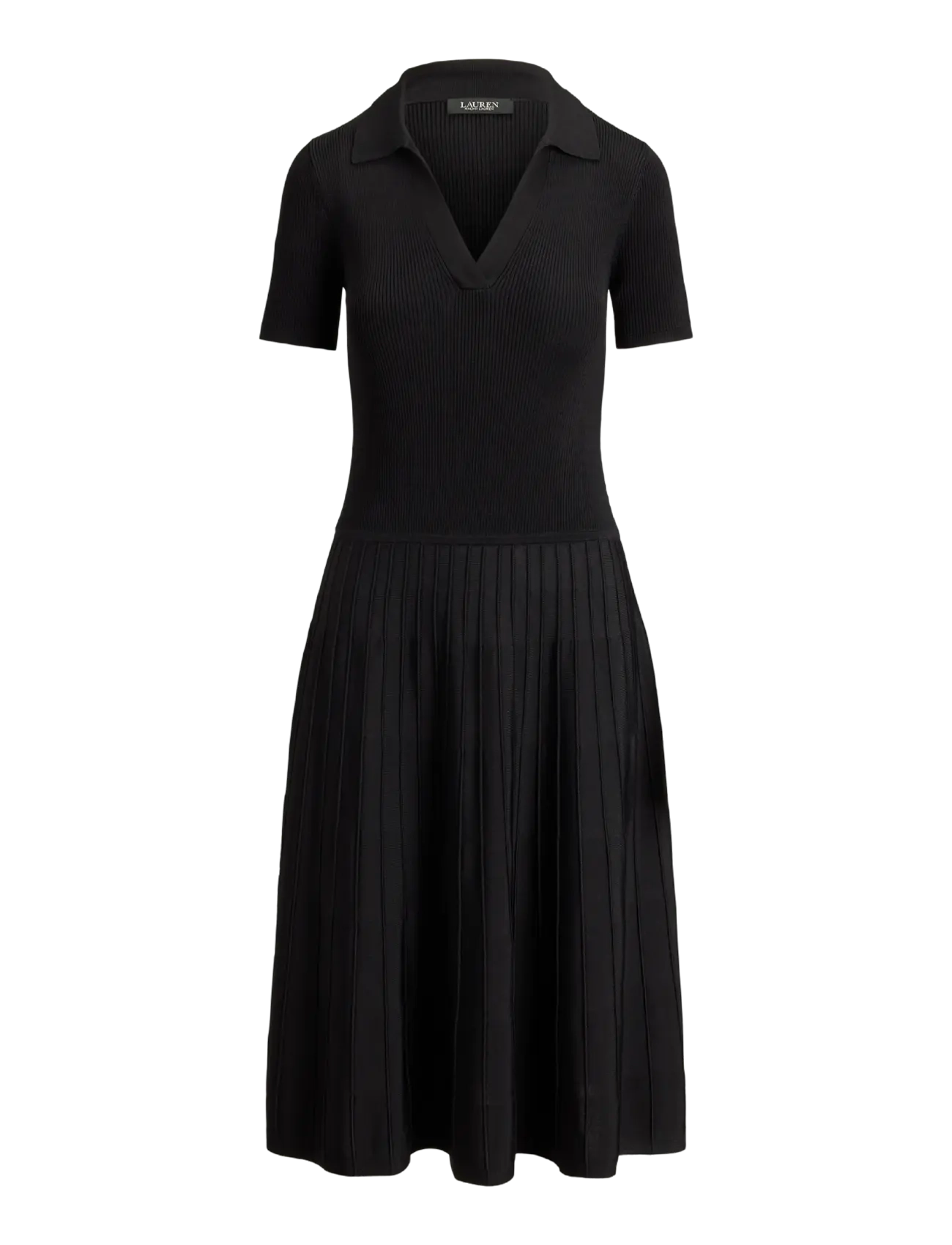 Lauren Ralph Lauren - MATTE RAYON/NYLON-SWTR-DRESSES - midiklänningar - black - 1