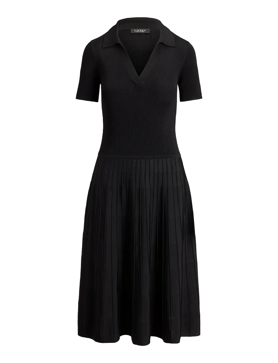Lauren Ralph Lauren - MATTE RAYON/NYLON-SWTR-DRESSES - midiklänningar - black - 1