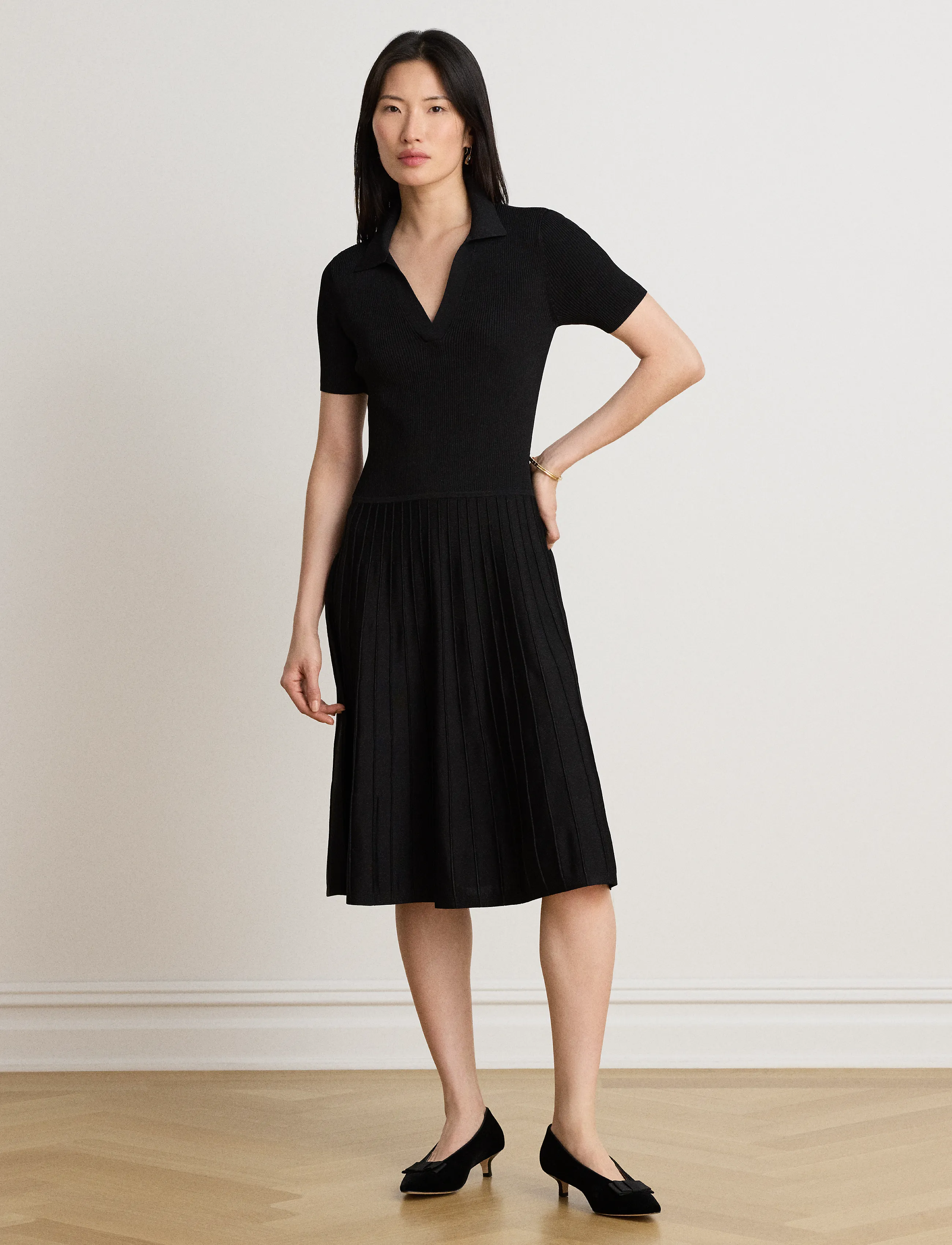 Lauren Ralph Lauren MATTE RAYON/NYLON-SWTR-DRESSES - Midiklänningar - BLACK / black