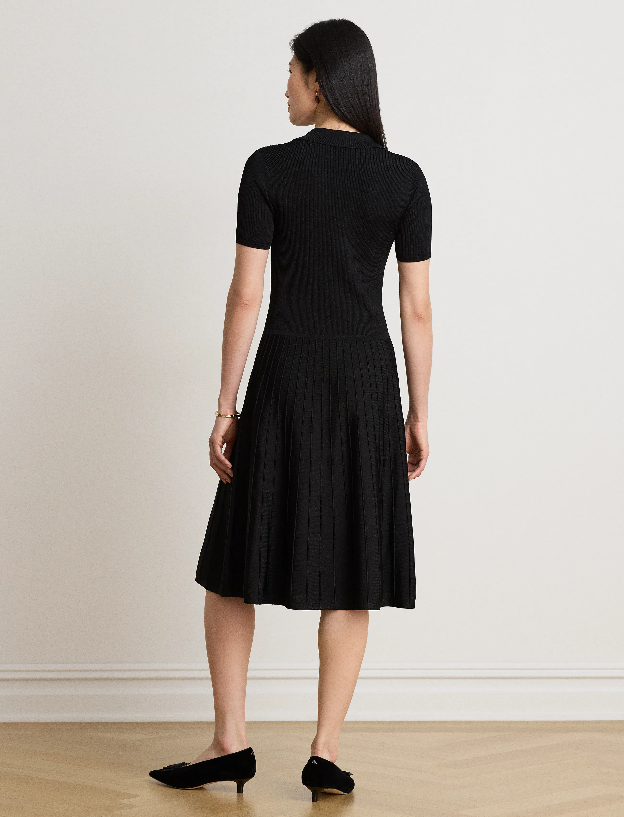 Lauren Ralph Lauren - MATTE RAYON/NYLON-SWTR-DRESSES - midiklänningar - black - 2
