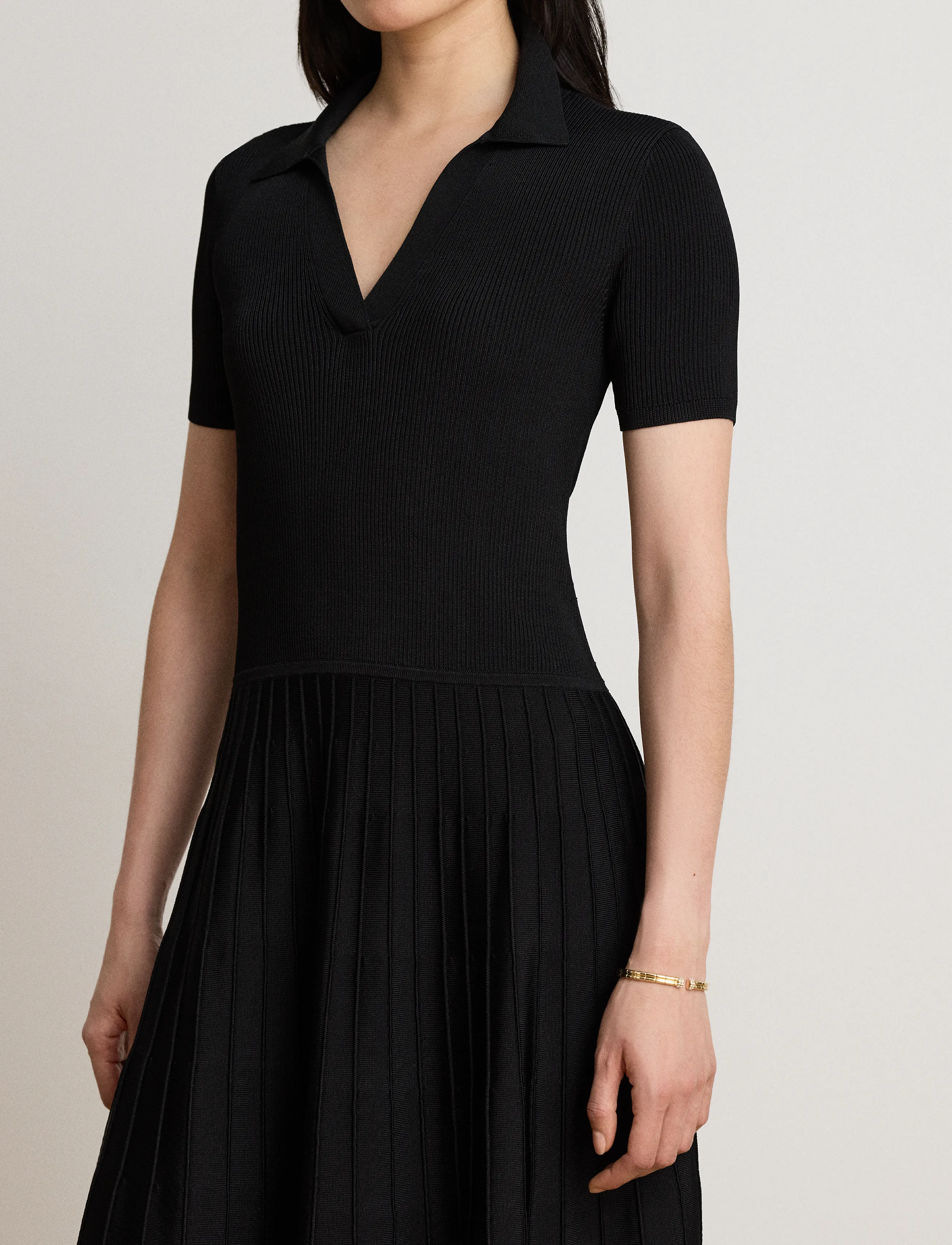 Lauren Ralph Lauren - MATTE RAYON/NYLON-SWTR-DRESSES - midiklänningar - black - 4