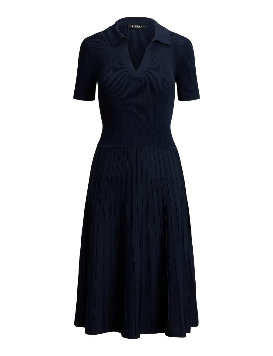 Lauren Ralph Lauren - MATTE RAYON/NYLON-SWTR-DRESSES - strickkleider - lauren navy - 1