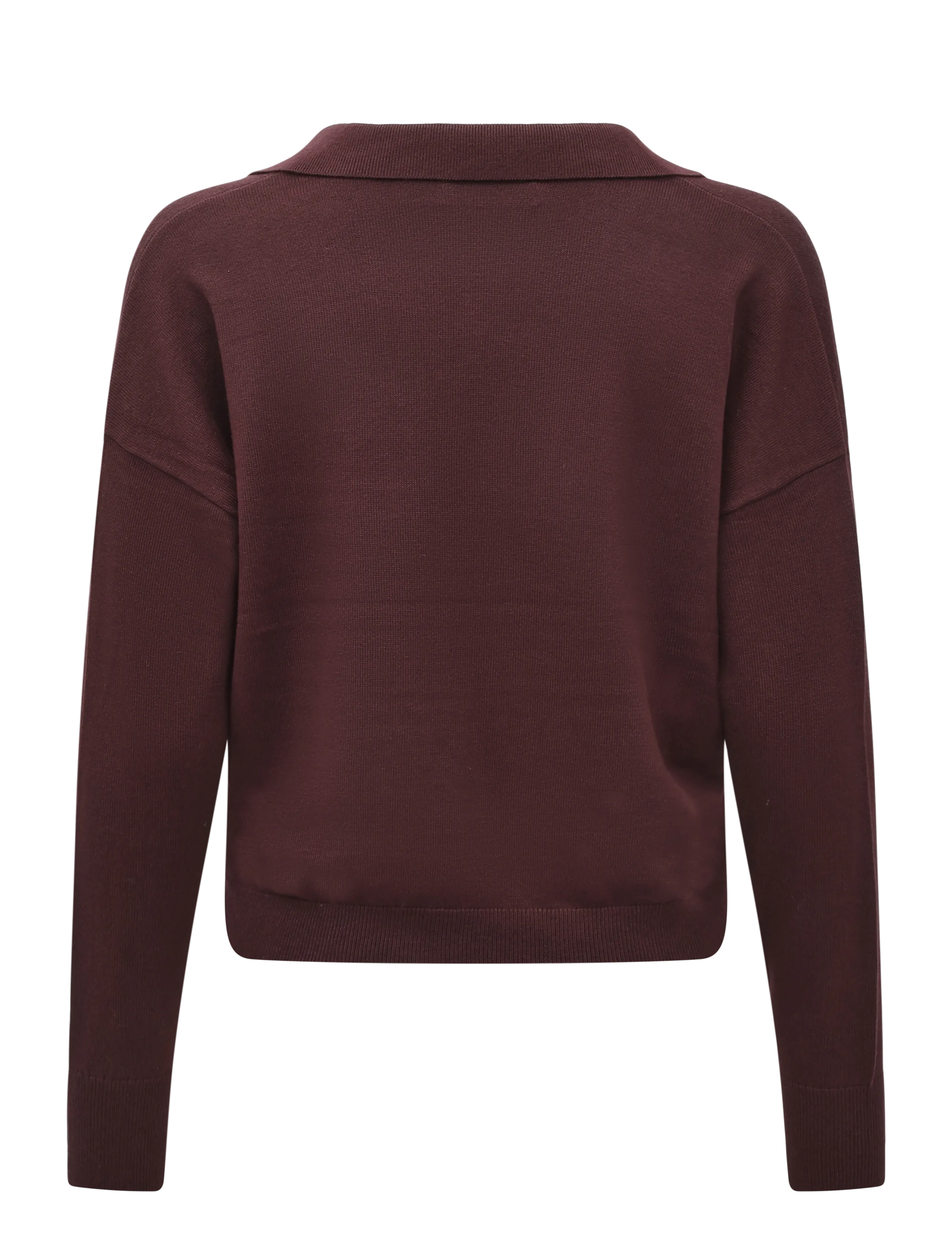 Lauren Ralph Lauren - Cotton-Modal Polo Sweater - stickade tröjor - dark garnet - 2
