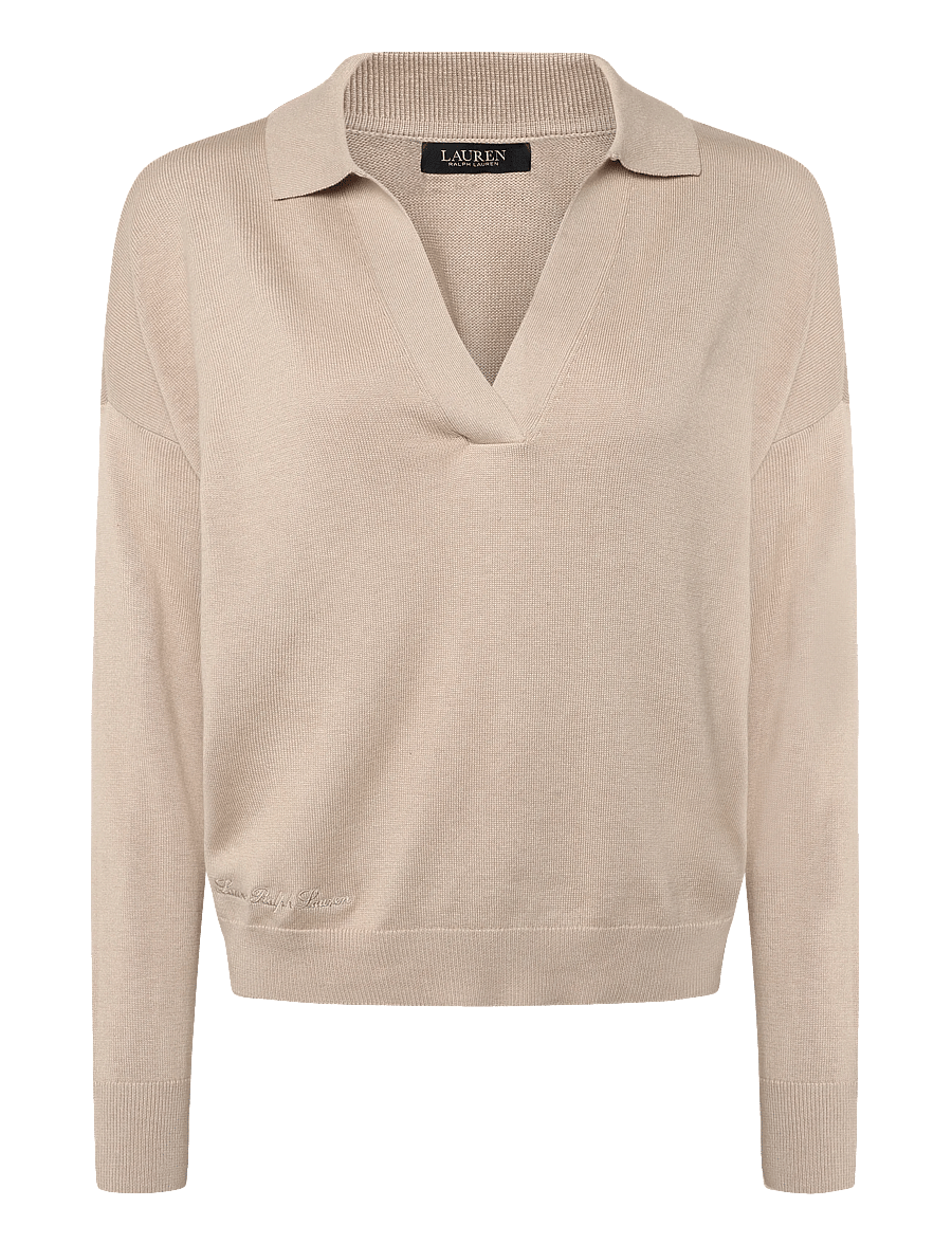 Lauren Ralph Lauren - Cotton-Modal Polo Sweater - pullover - light lauren came - 1
