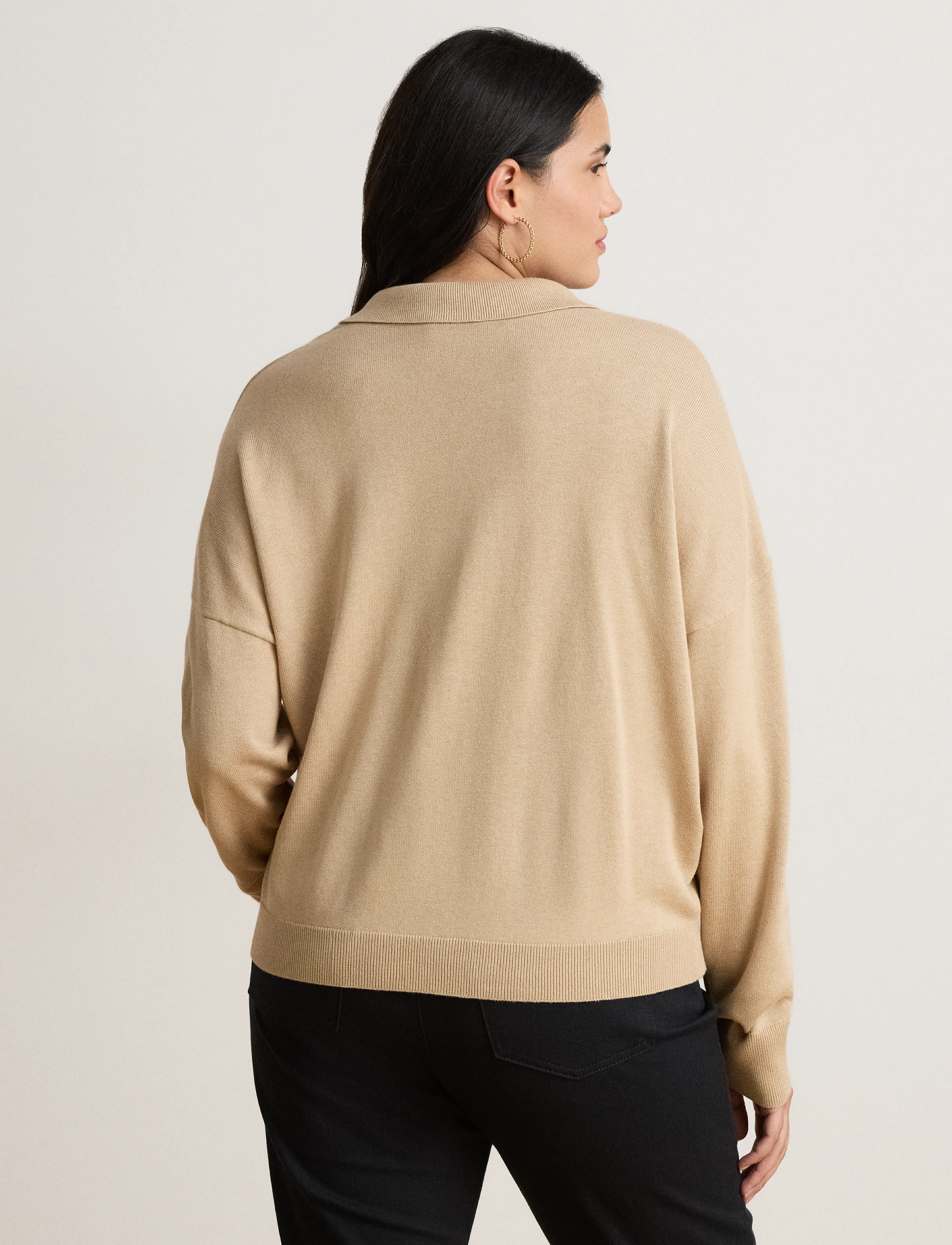 Lauren Ralph Lauren - Cotton-Modal Polo Sweater - light lauren came - 3