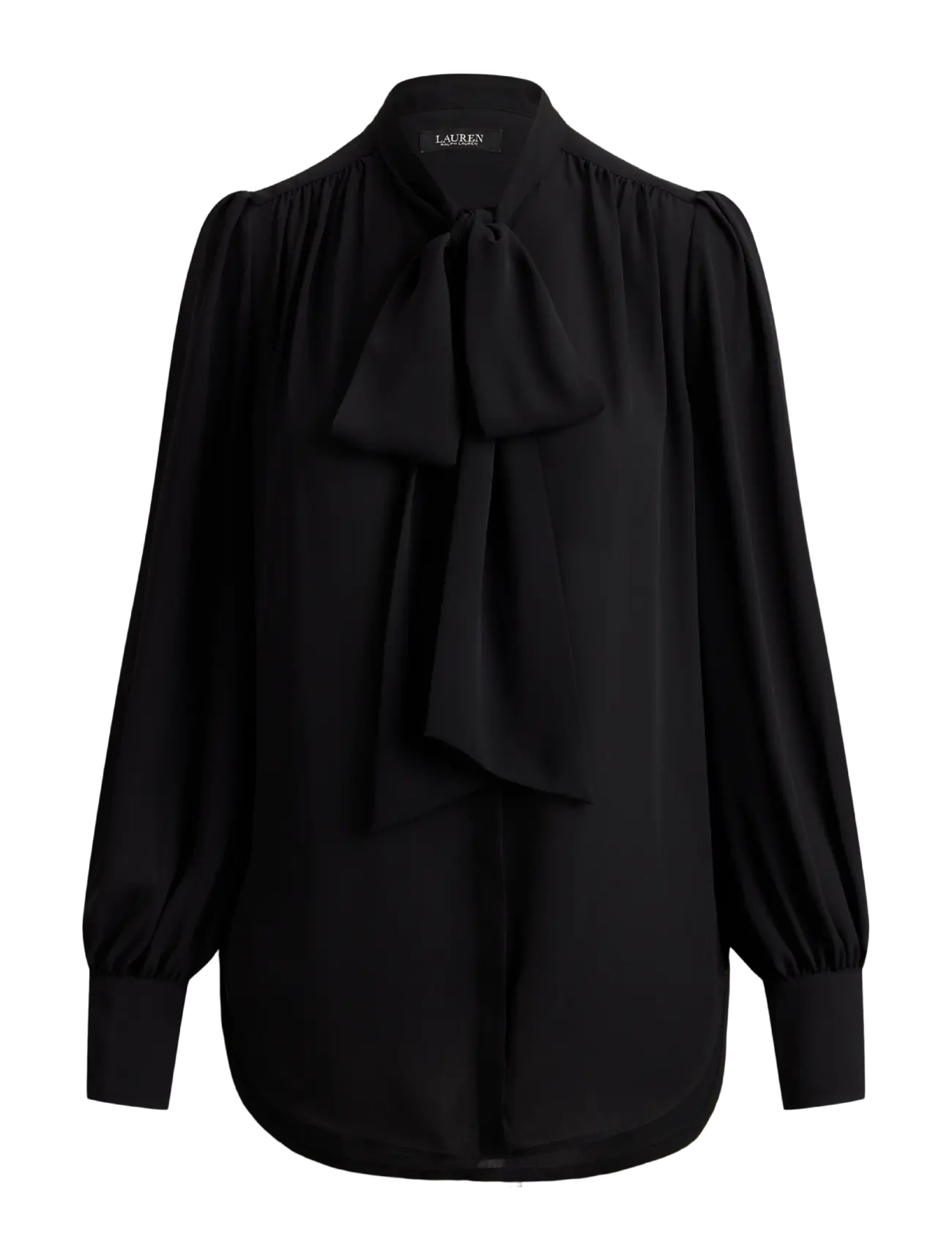 Lauren Ralph Lauren DRAPEY POLY GGT 122-TOP - Long sleeved blouses - BLACK / black