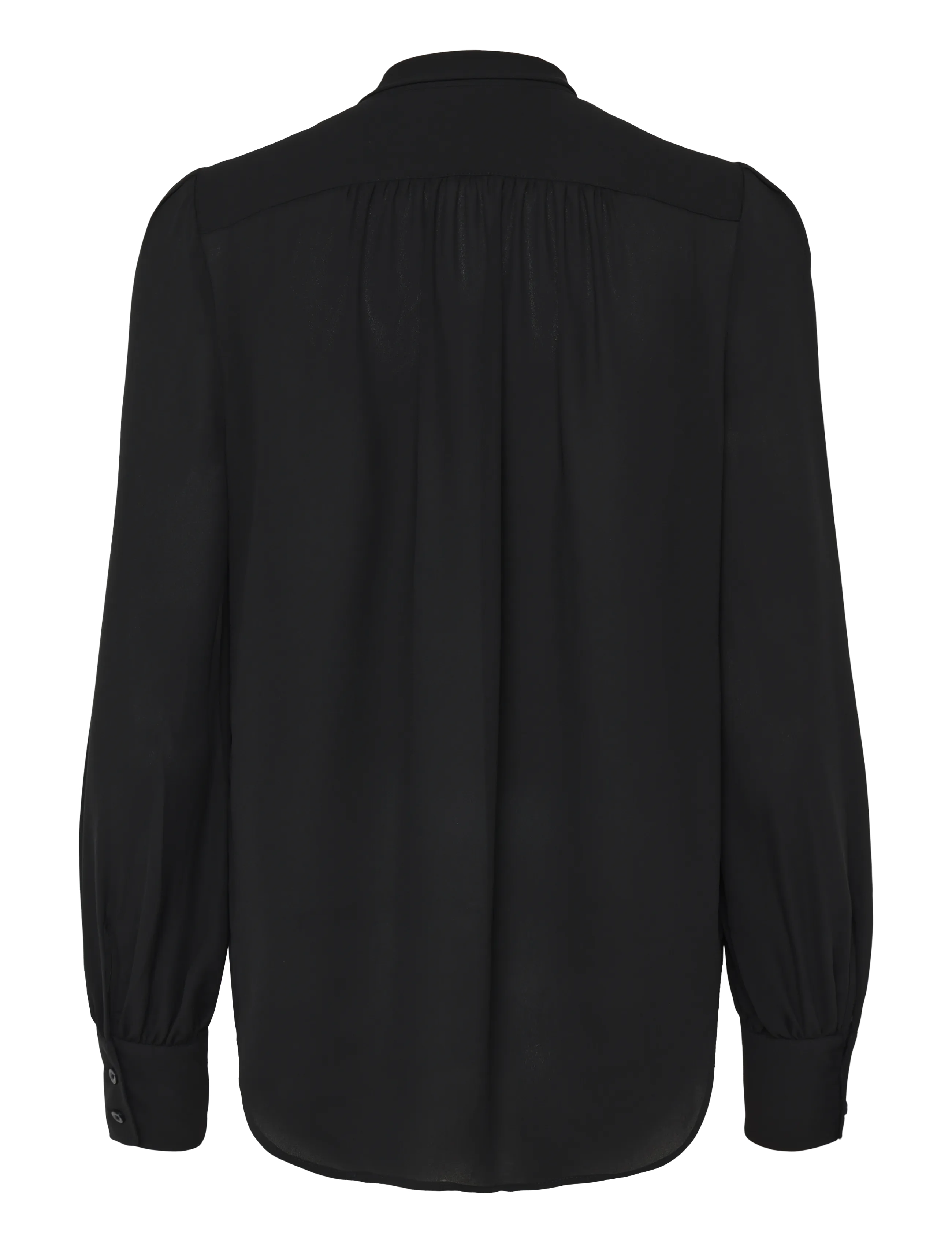 Lauren Ralph Lauren - Georgette Tie-Neck Blouse - langærmede bluser - black - 2