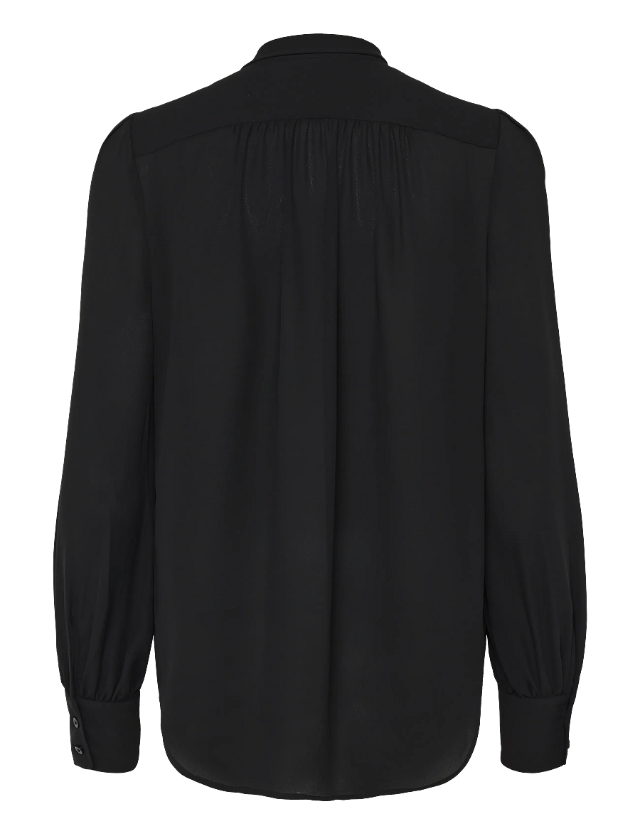 Lauren Ralph Lauren - Georgette Tie-Neck Blouse - langærmede bluser - black - 2