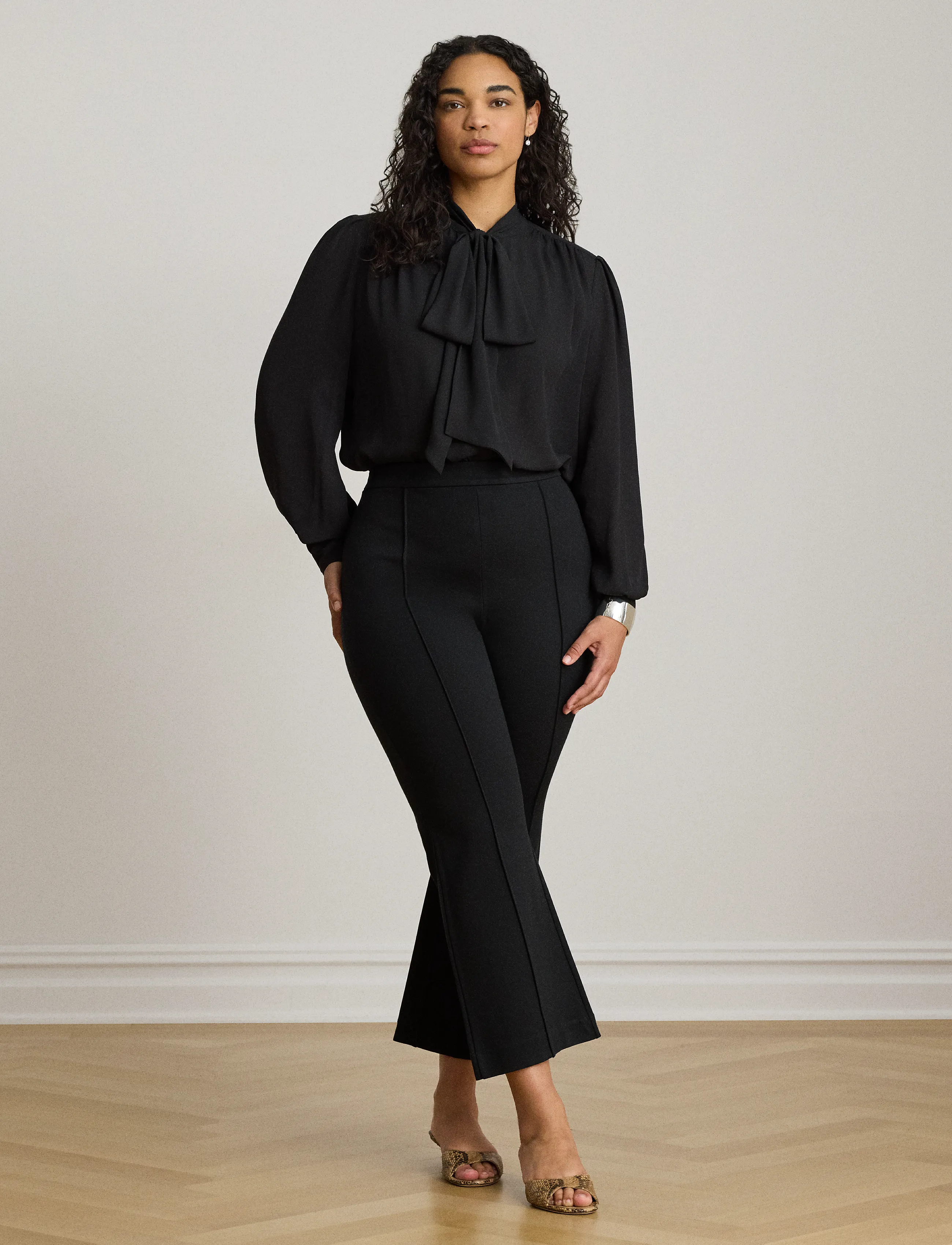 Lauren Ralph Lauren - DRAPEY POLY GGT 122-TOP - pikkade varrukatega pluusid - black - 3