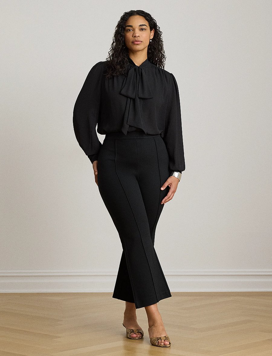 Lauren Ralph Lauren - DRAPEY POLY GGT 122-TOP - pikkade varrukatega pluusid - black - 3
