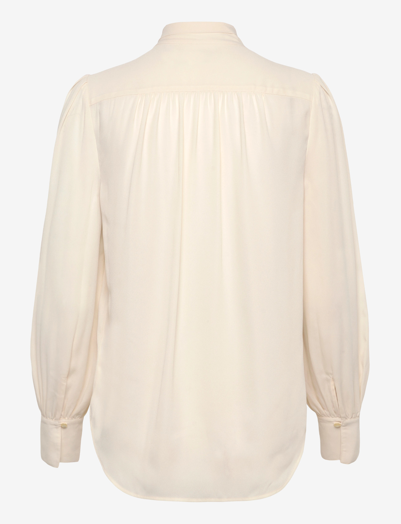 Lauren Ralph Lauren - Georgette Tie-Neck Blouse - langærmede bluser - mascarpone cream - 1