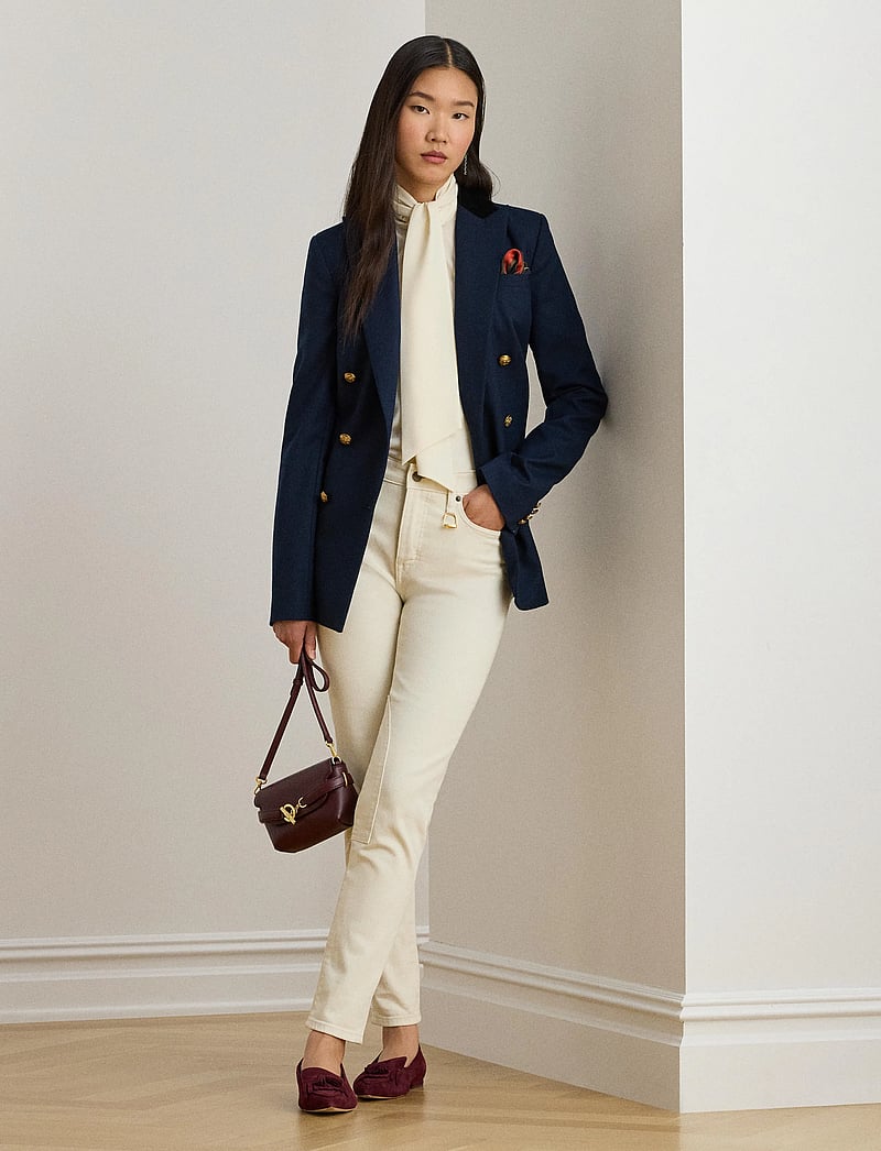 Lauren Ralph Lauren - Georgette Tie-Neck Blouse - langärmlige blusen - mascarpone cream - 5