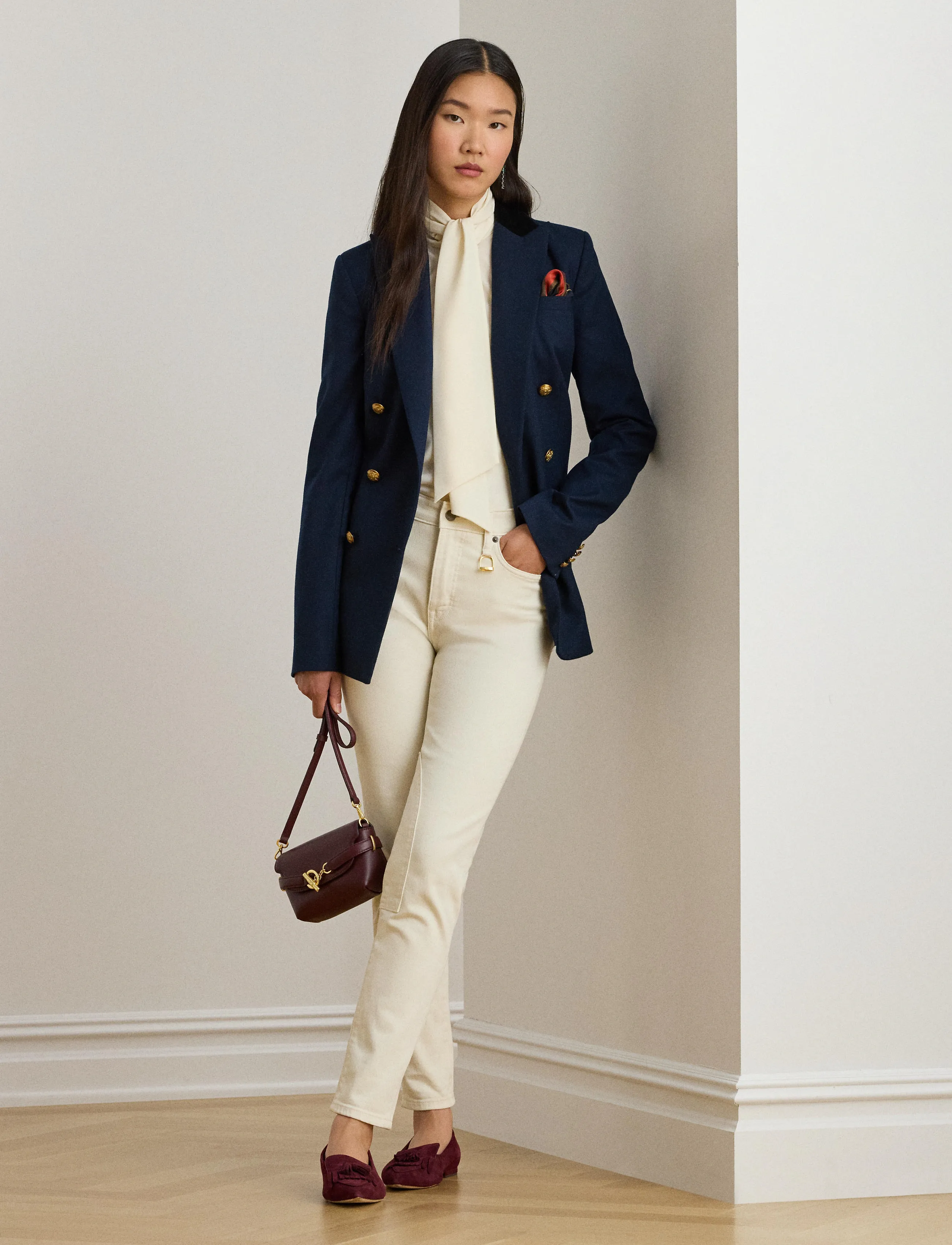 Lauren Ralph Lauren - Georgette Tie-Neck Blouse - pikkade varrukatega pluusid - mascarpone cream - 5