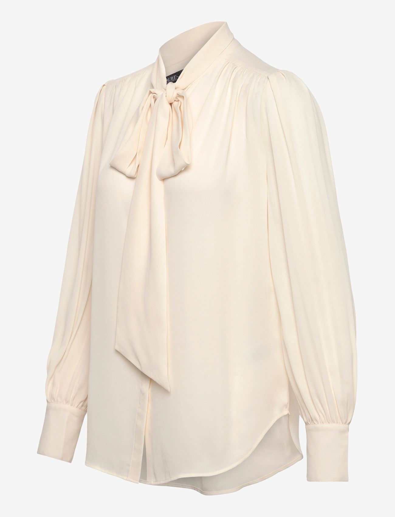 Lauren Ralph Lauren - Georgette Tie-Neck Blouse - langærmede bluser - mascarpone cream - 2