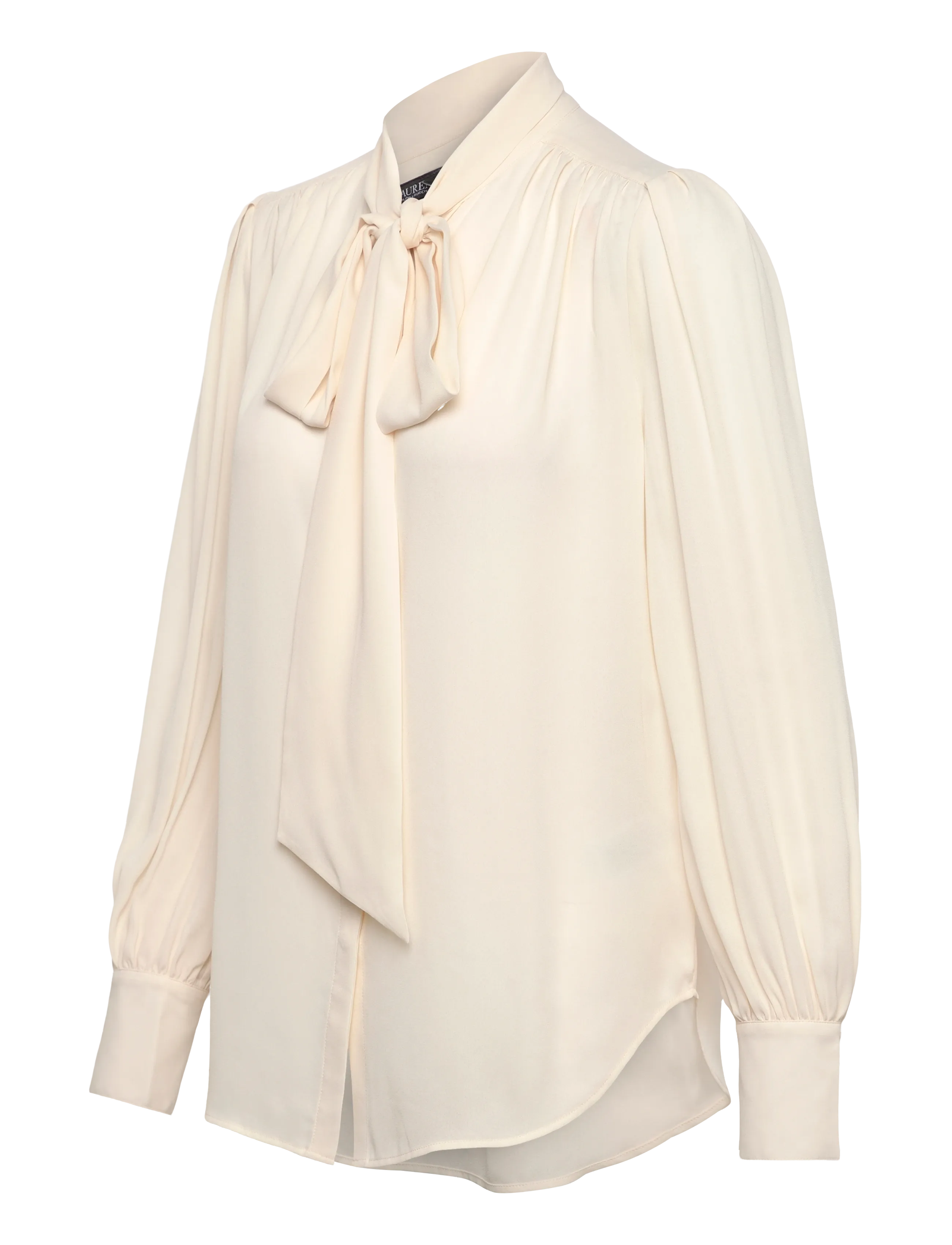 Lauren Ralph Lauren - Georgette Tie-Neck Blouse - pikkade varrukatega pluusid - mascarpone cream - 3