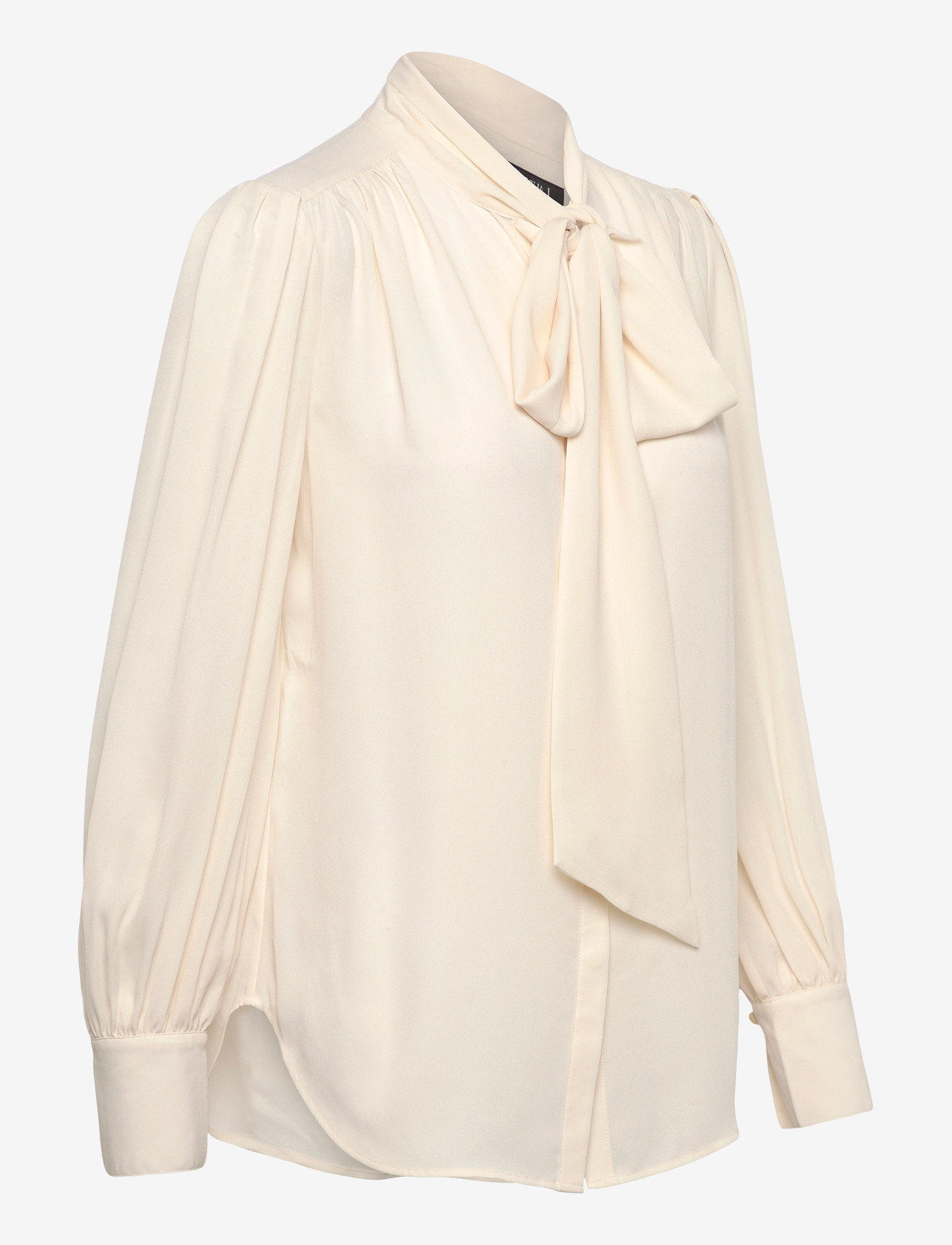 Lauren Ralph Lauren - Georgette Tie-Neck Blouse - langærmede bluser - mascarpone cream - 3