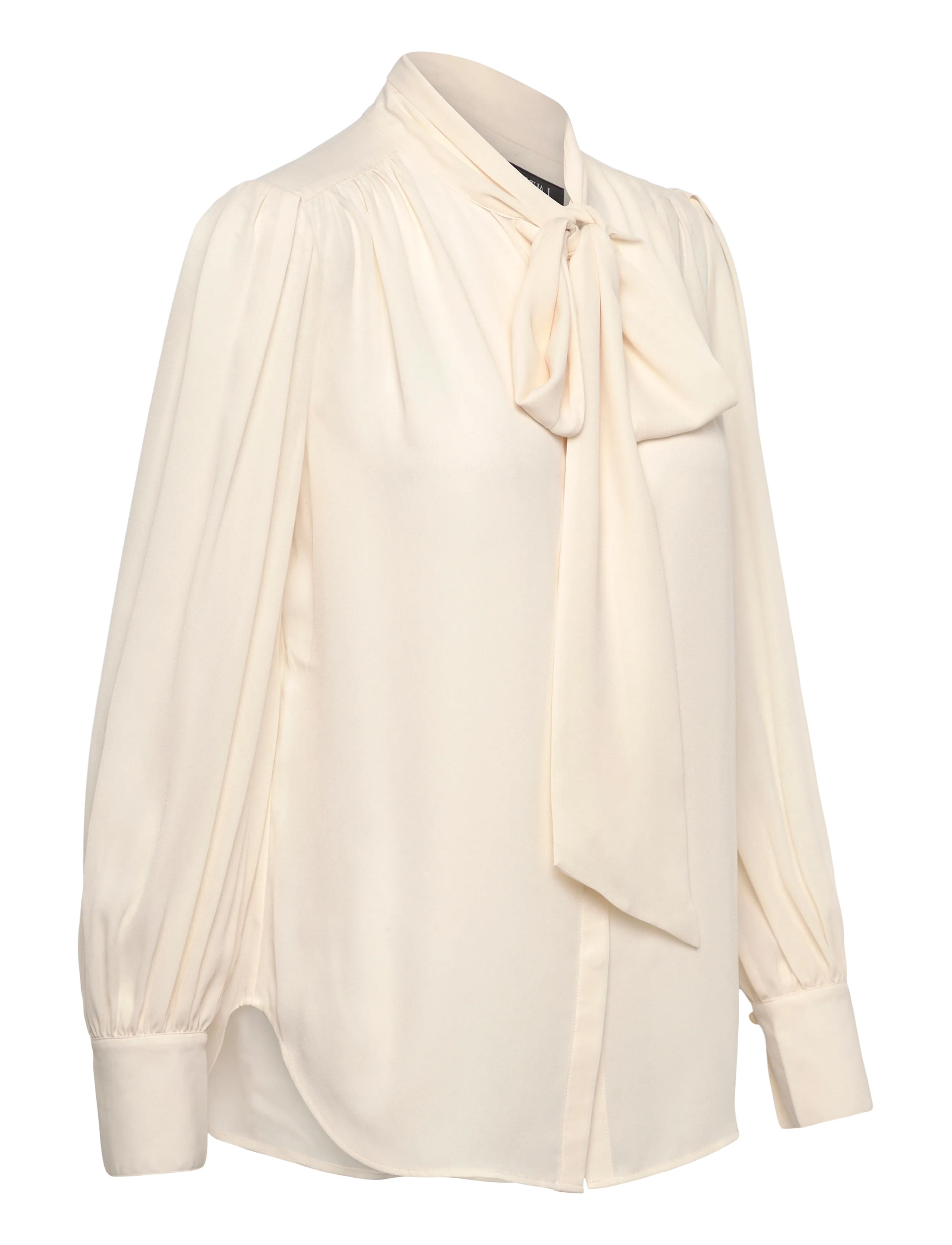 Lauren Ralph Lauren - Georgette Tie-Neck Blouse - pikkade varrukatega pluusid - mascarpone cream - 4