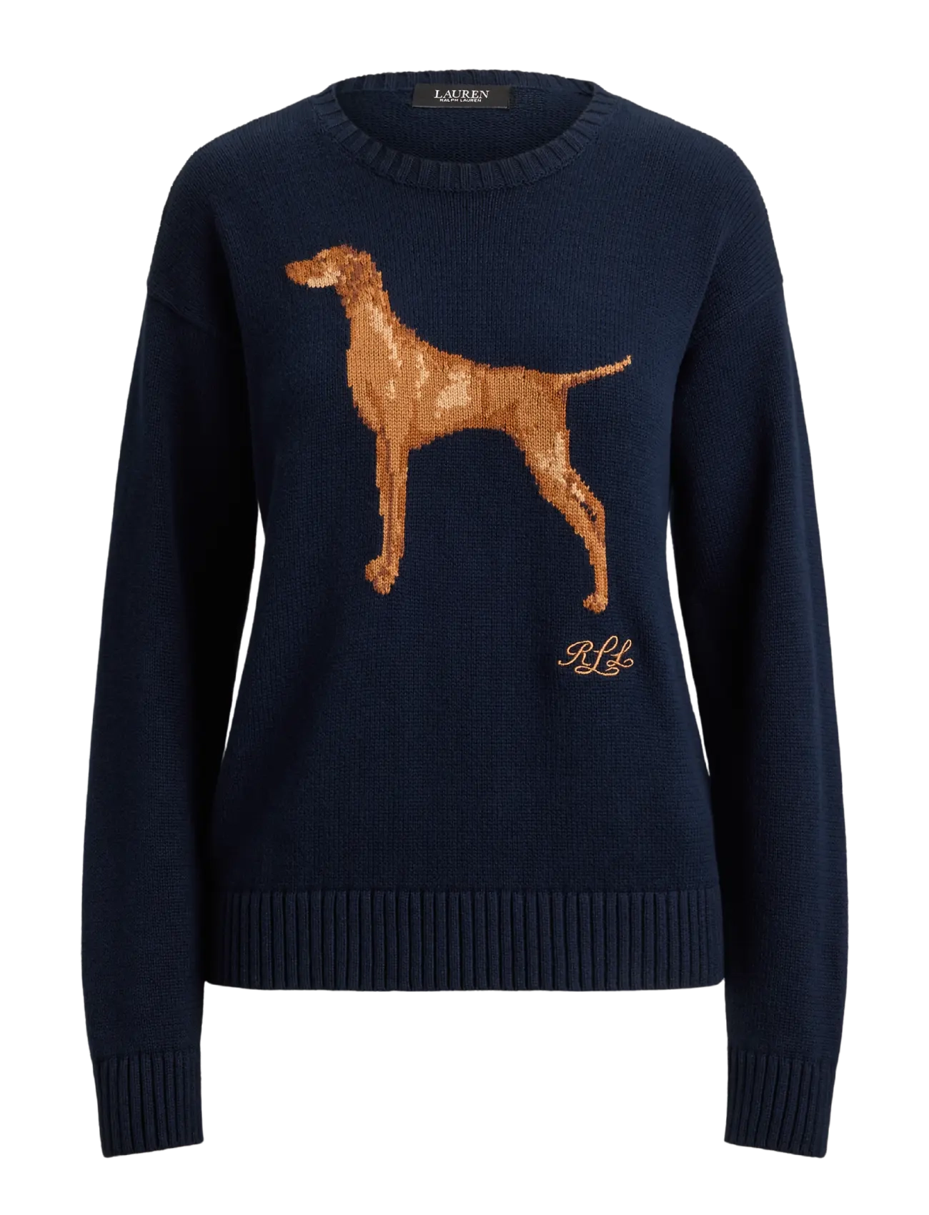 Lauren Ralph Lauren Intarsia-Knit Vizsla Cotton Sweater - Ikdienas stils - LAUREN NAVY MULTI / navy