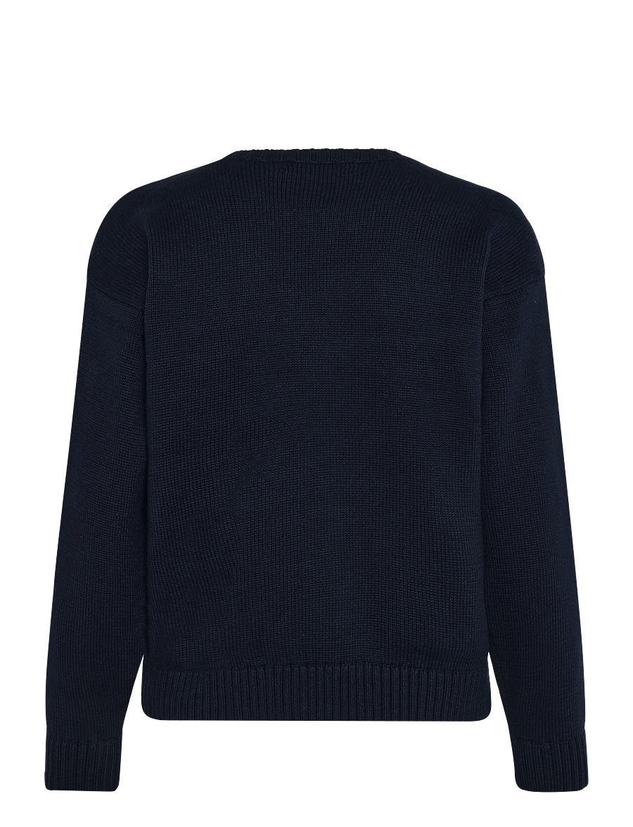 Lauren Ralph Lauren - Intarsia-Knit Vizsla Cotton Sweater - pullover - lauren navy multi - 3